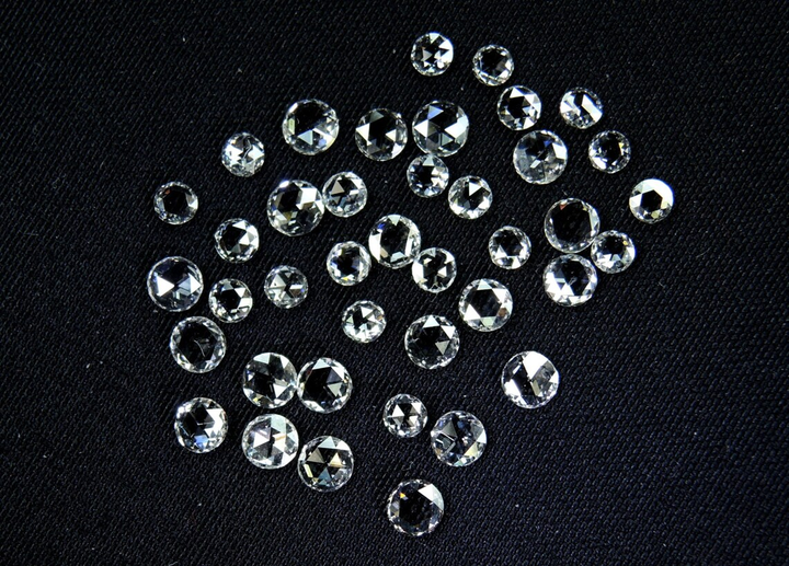 White Rose Cut Diamond, 1.00 Ct 2.00-3.00 MM, F-G Color VS-SI Clarity Round Rose Cut Loose Diamond for Jewelry