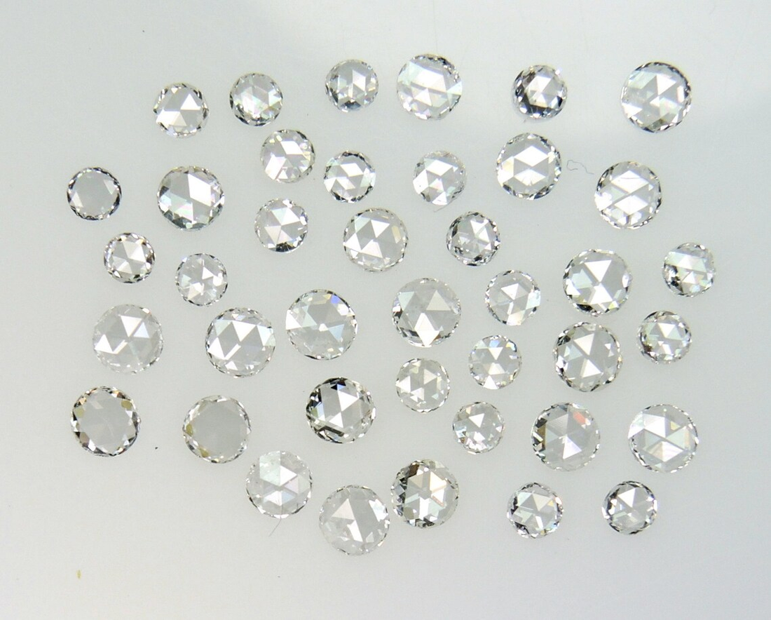 White Rose Cut Diamond, 1.00 Ct 2.00-3.00 MM, F-G Color VS-SI Clarity Round Rose Cut Loose Diamond for Jewelry