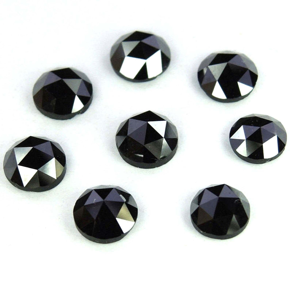 5.00 Ct 2.00-3.00 MM Fancy Black Color Round Rose Cut Loose Diamond for Jewelry