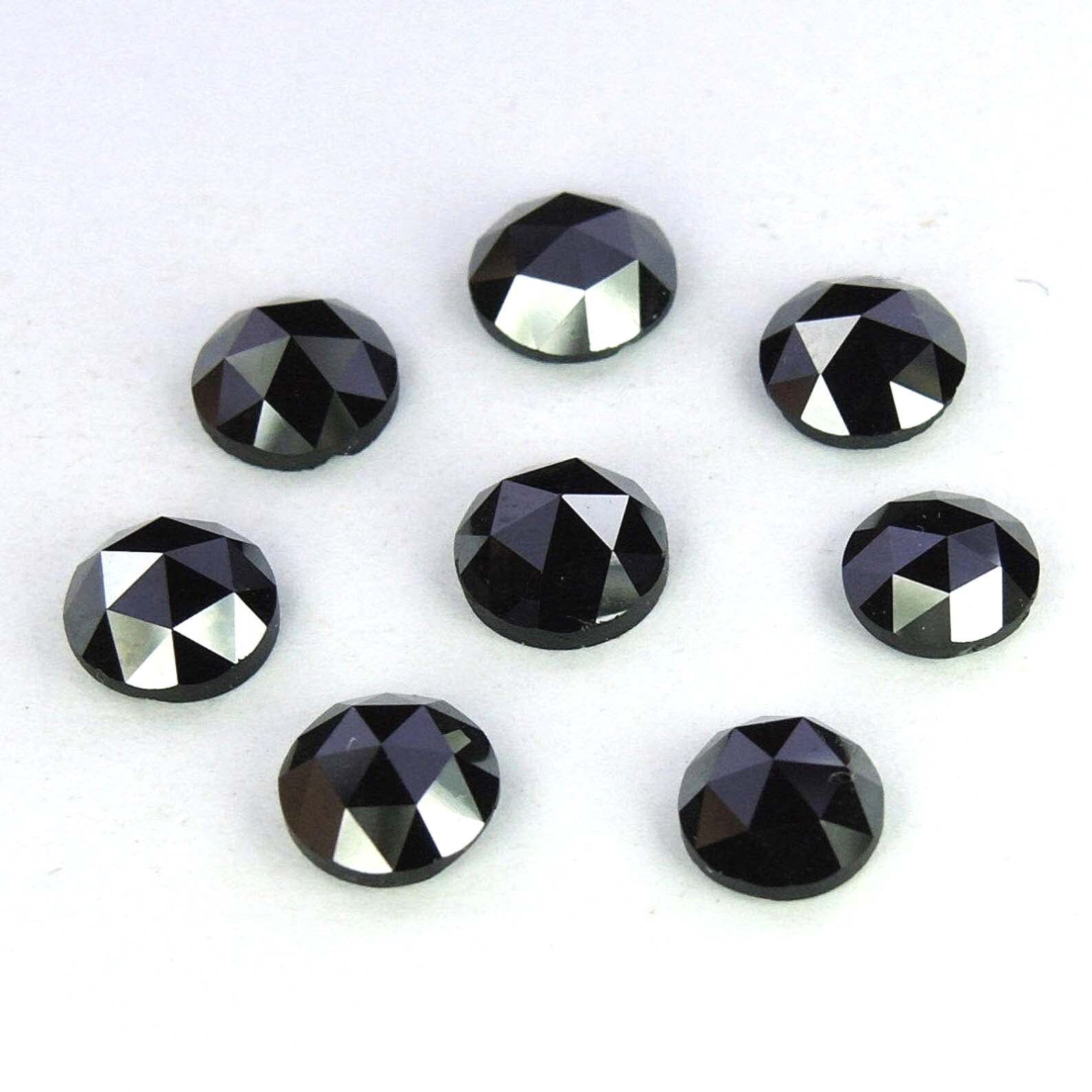 1.00 Ct 1.50-2.00 MM Natural Black Round Rose Cut Loose Diamond for Jewerly