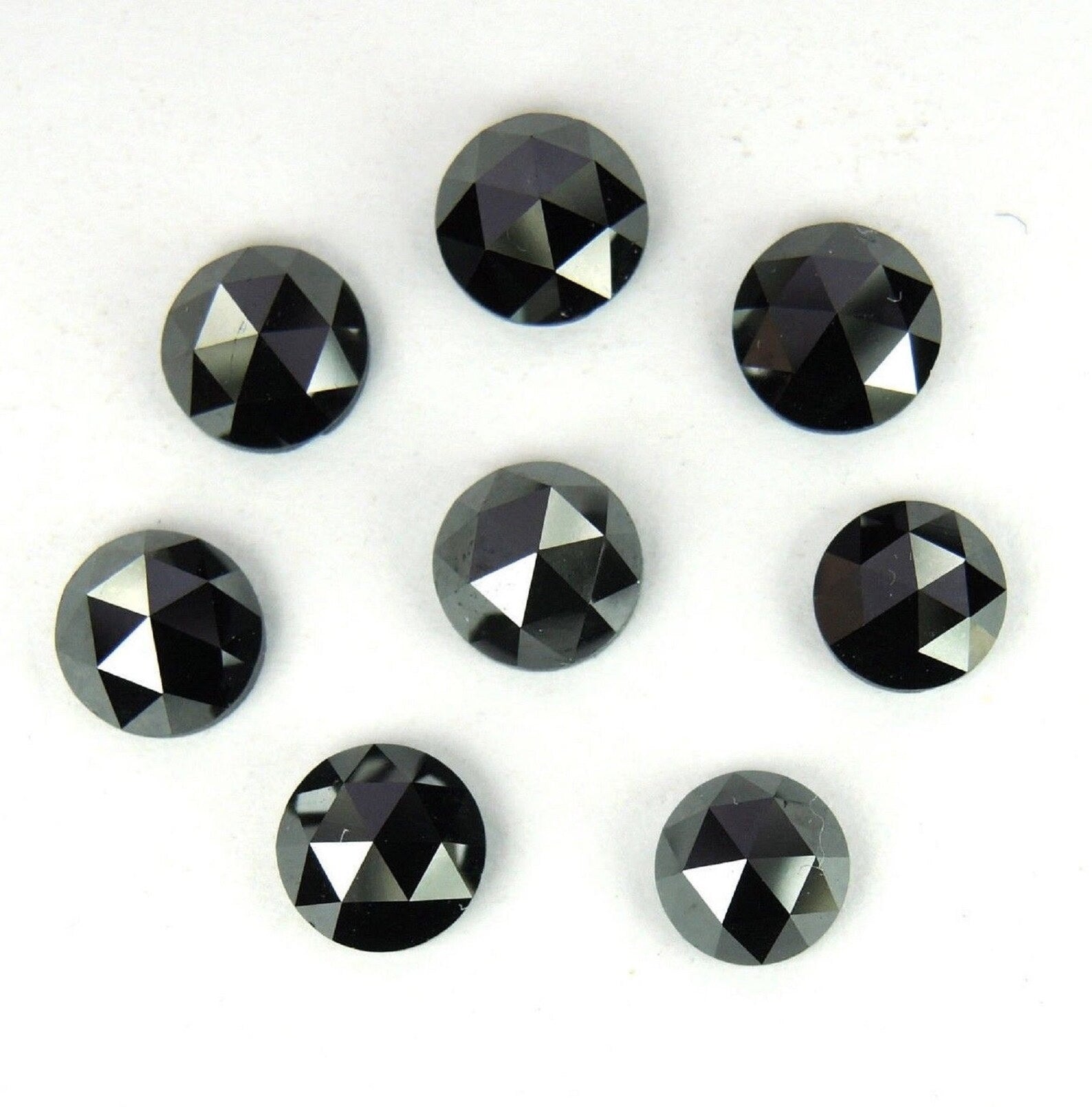 1.00 Ct 1.50-2.00 MM Natural Black Round Rose Cut Loose Diamond for Jewerly