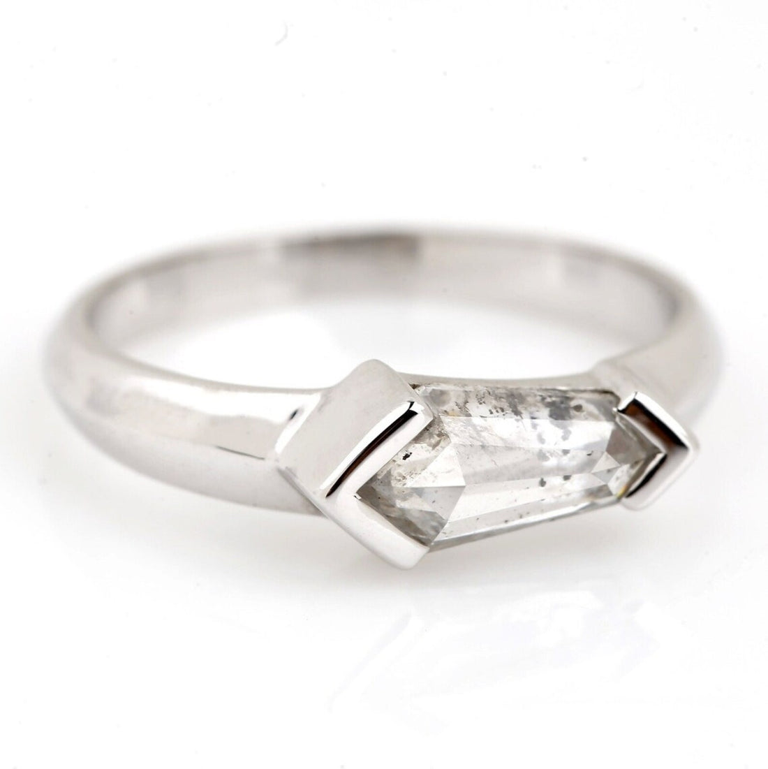 Salt and Pepper Diamond Ring, 14k Gold Engagement Ring, Natural Kite Gray Diamond Ring, Christmas Gift for Her
