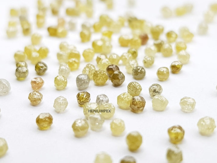 1.00 Ct 1.50-2.00 MM Natural Yellow Color Roundish Raw Rough Loose Diamond for Jewelry