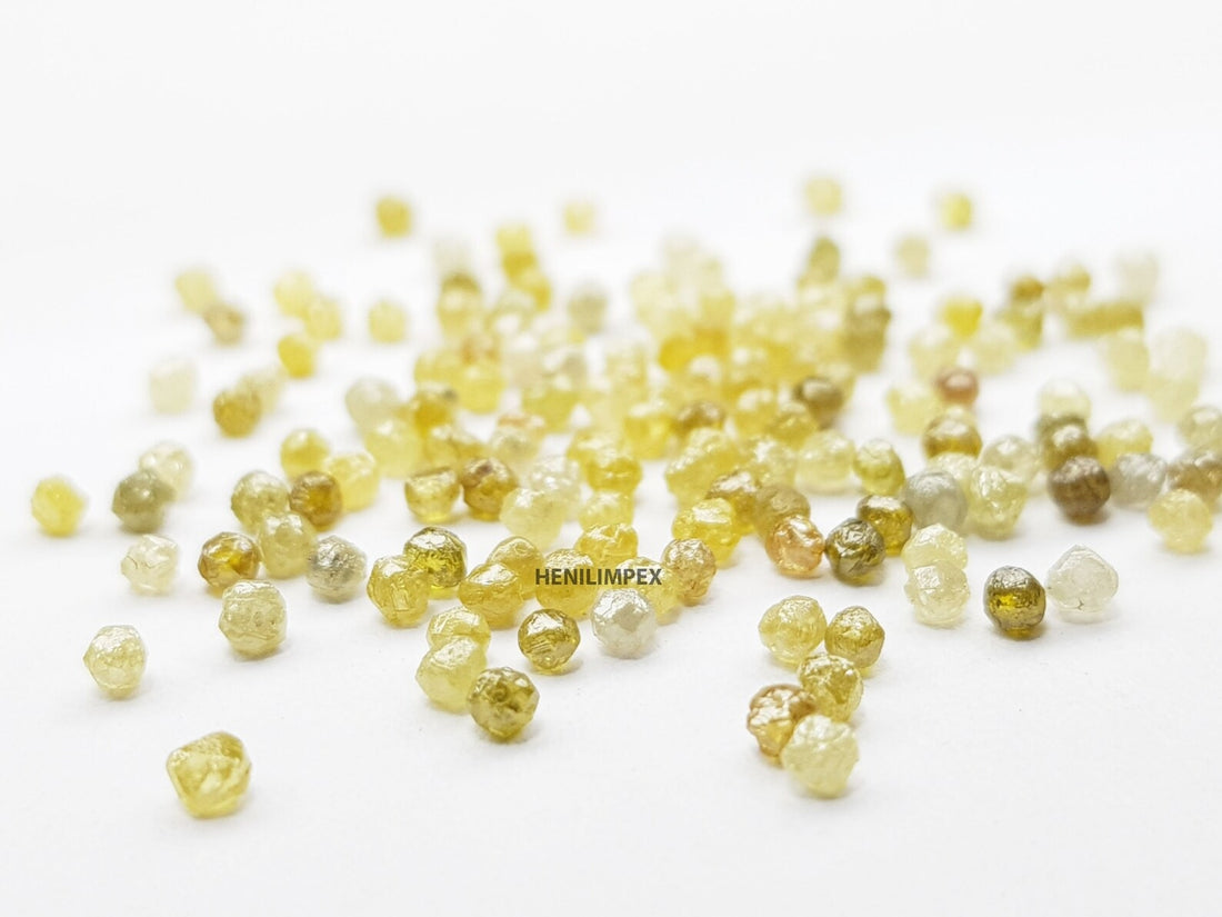 1.00 Ct 1.50-2.00 MM Natural Yellow Color Roundish Raw Rough Loose Diamond for Jewelry
