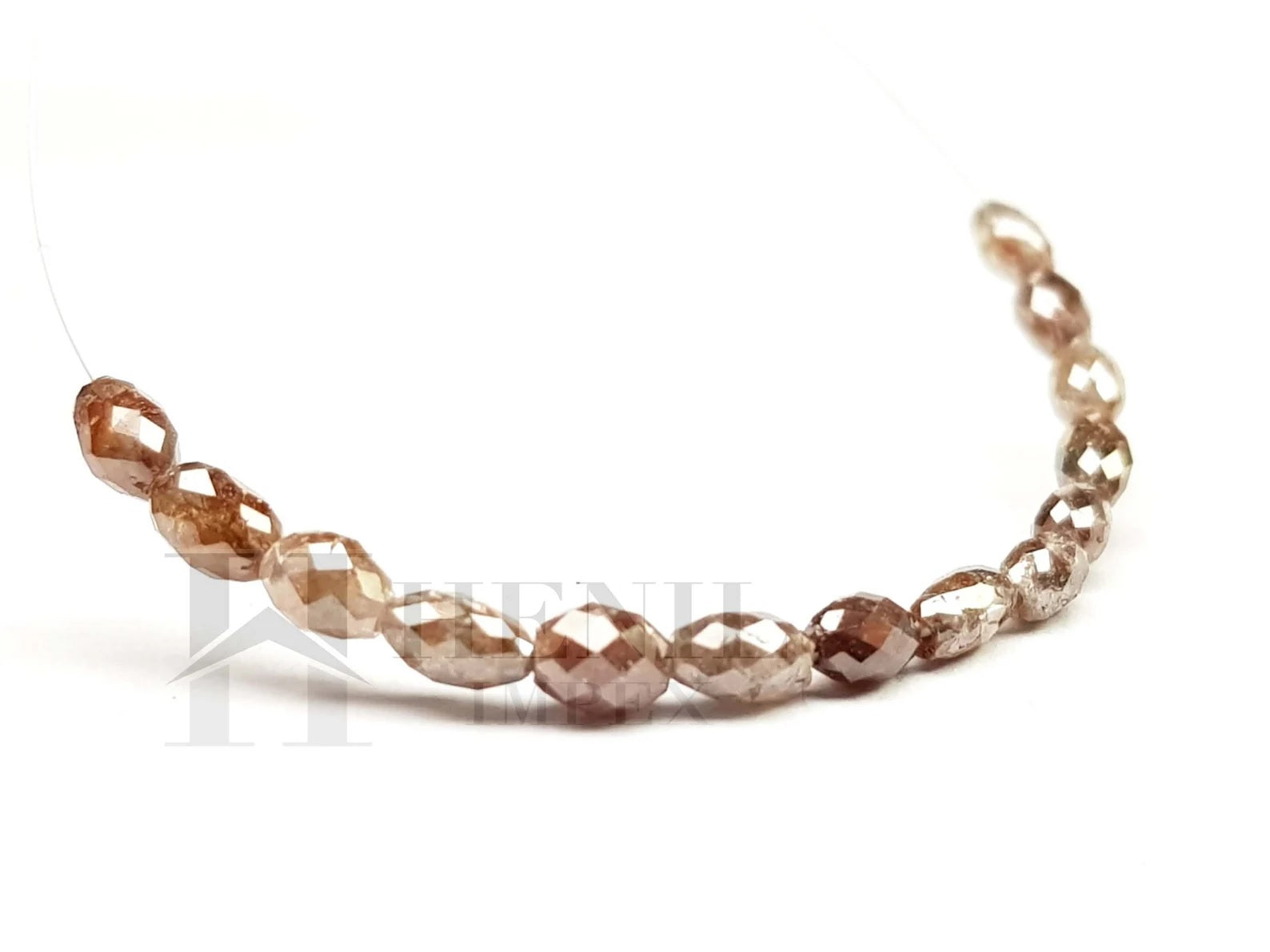 5.00 Ct 3.00-4.00 MM Natural Reddish Color Drum Cut Polished Loose Diamond Beads wt Drilled Hole