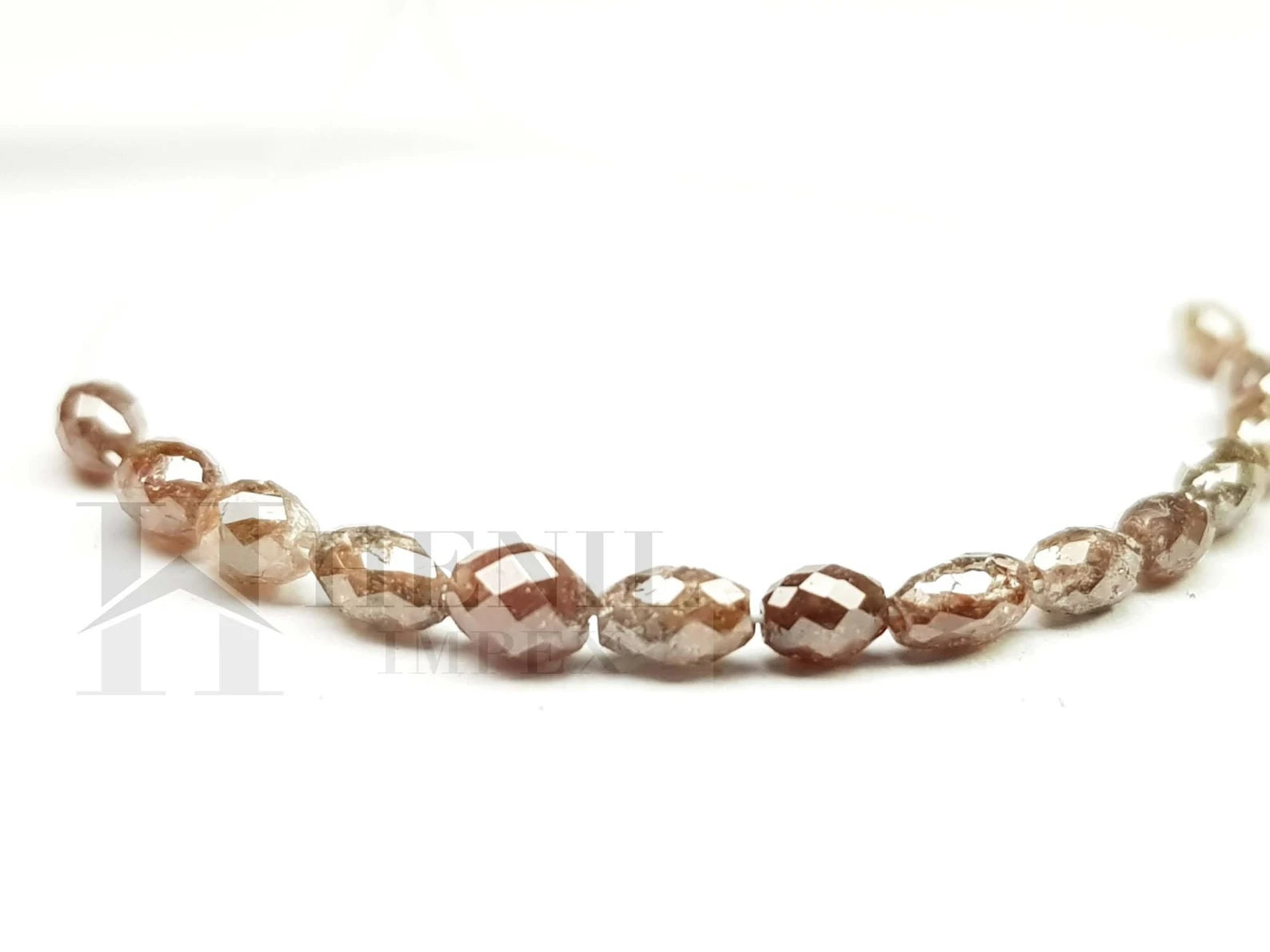 5.00 Ct 3.00-4.00 MM Natural Reddish Color Drum Cut Polished Loose Diamond Beads wt Drilled Hole