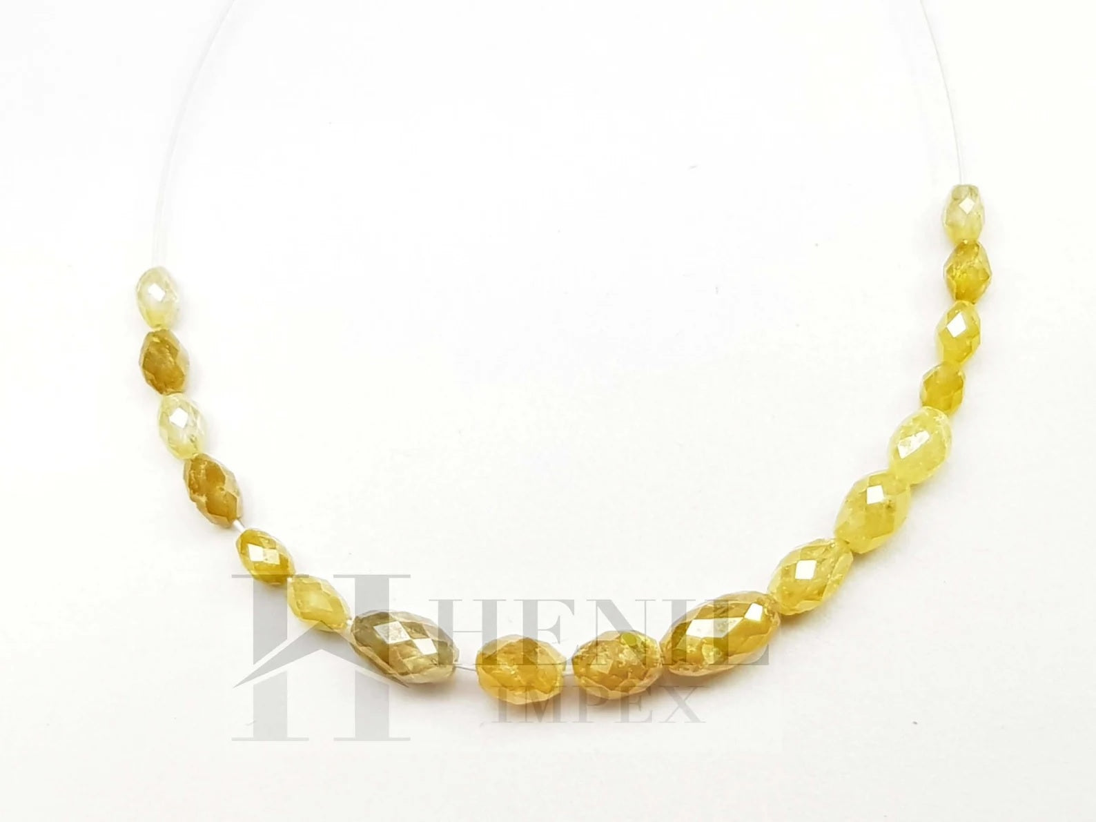 5.00 Ct 3.00-4.00 MM Natural Yellow Color Polished Drum Cut Loose Diamond Beads wt Drilled Hole for Necklace