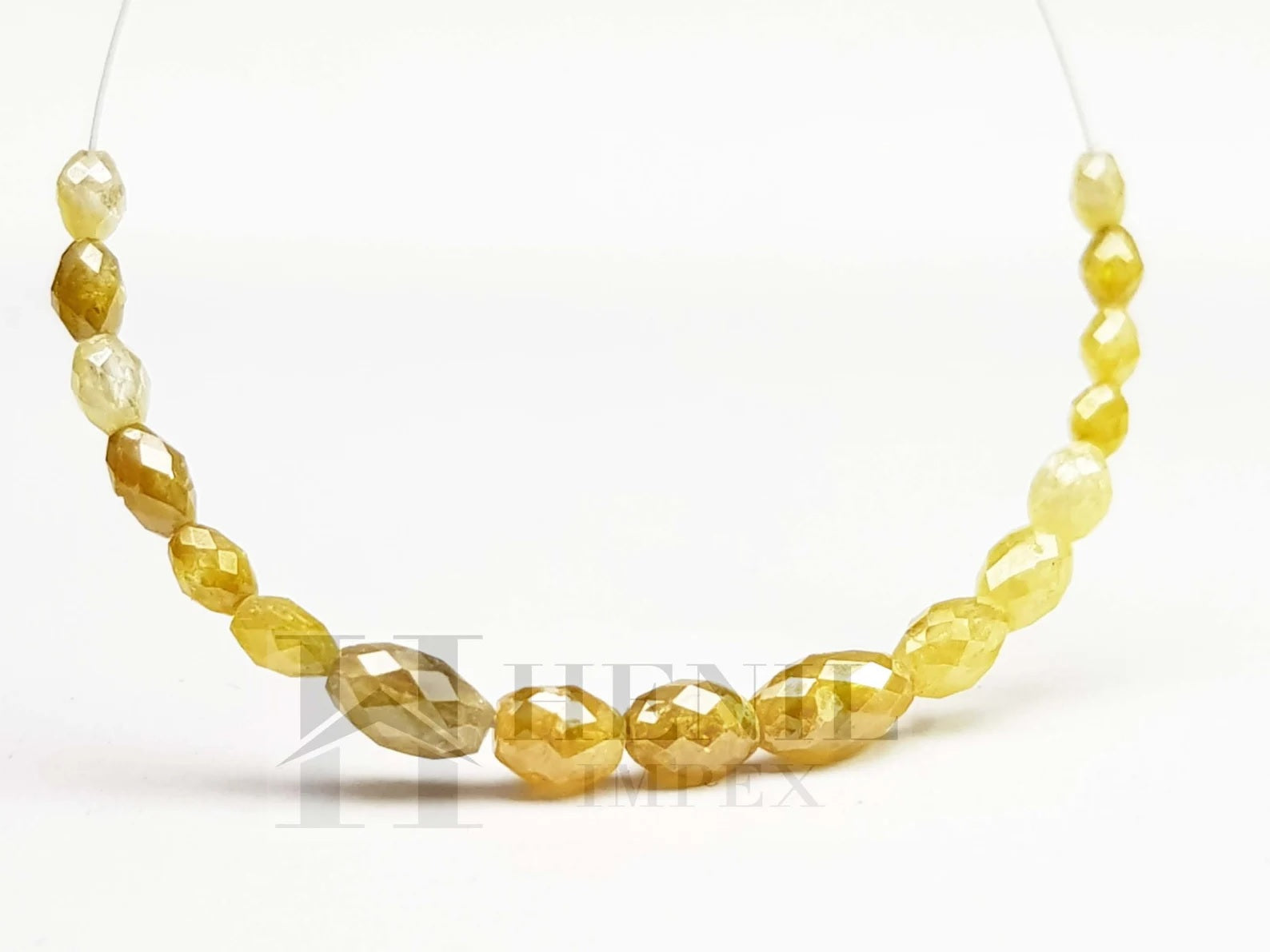 5.00 Ct 3.00-4.00 MM Natural Yellow Color Polished Drum Cut Loose Diamond Beads wt Drilled Hole for Necklace