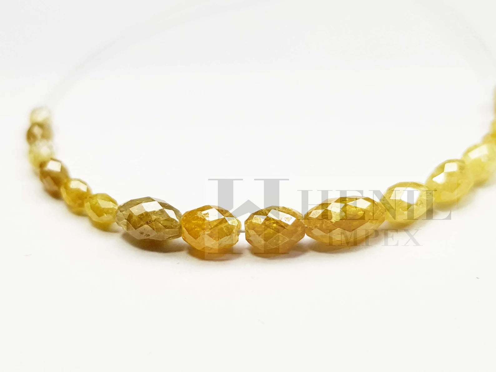 5.00 Ct 3.00-4.00 MM Natural Yellow Color Polished Drum Cut Loose Diamond Beads wt Drilled Hole for Necklace