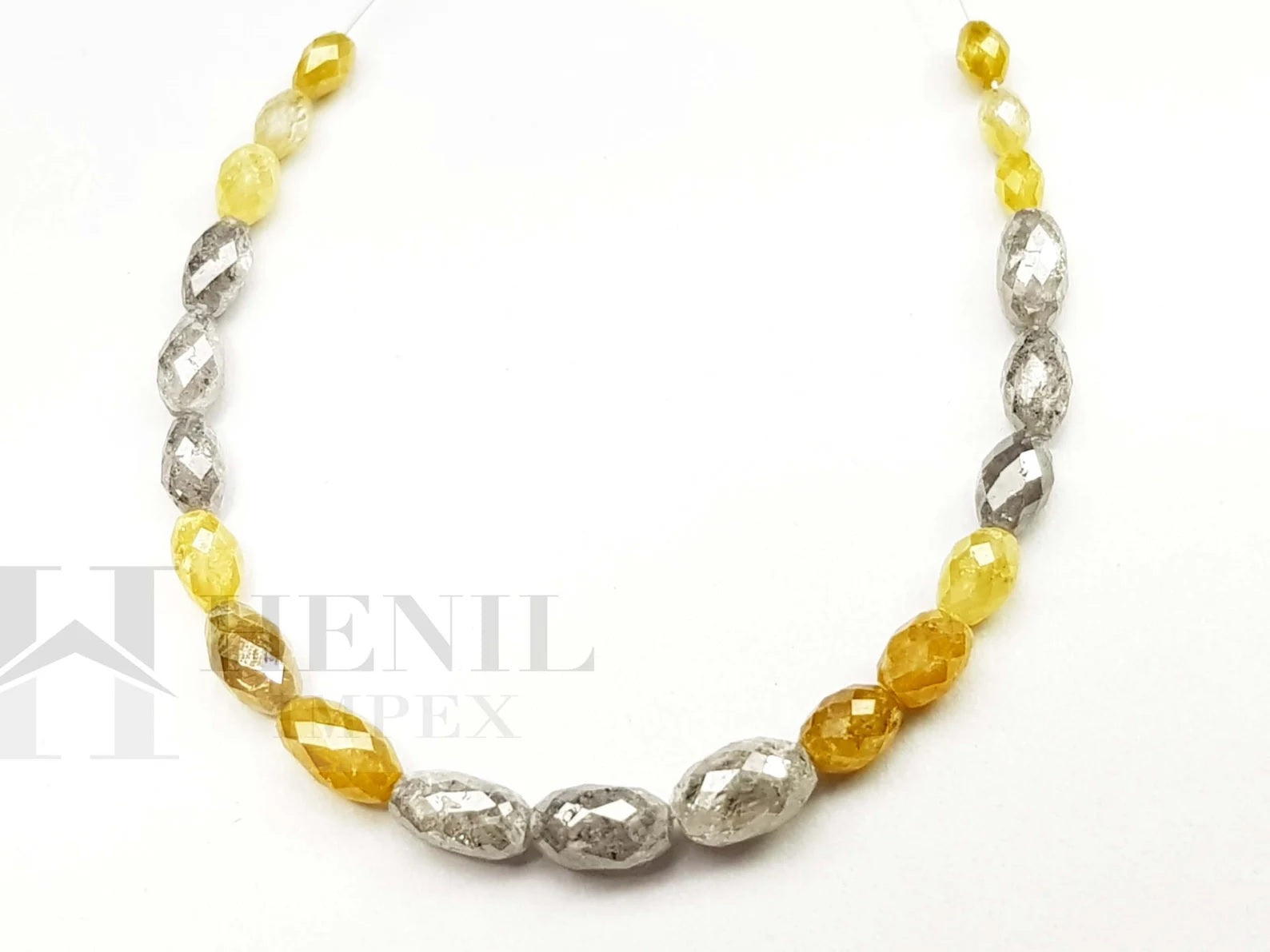 5.00 Ct 3.00-4.00 MM Natural Yellow Gray Color Polished Drum Cut Loose Diamond Beads wt Drilled Hole for Jewelry