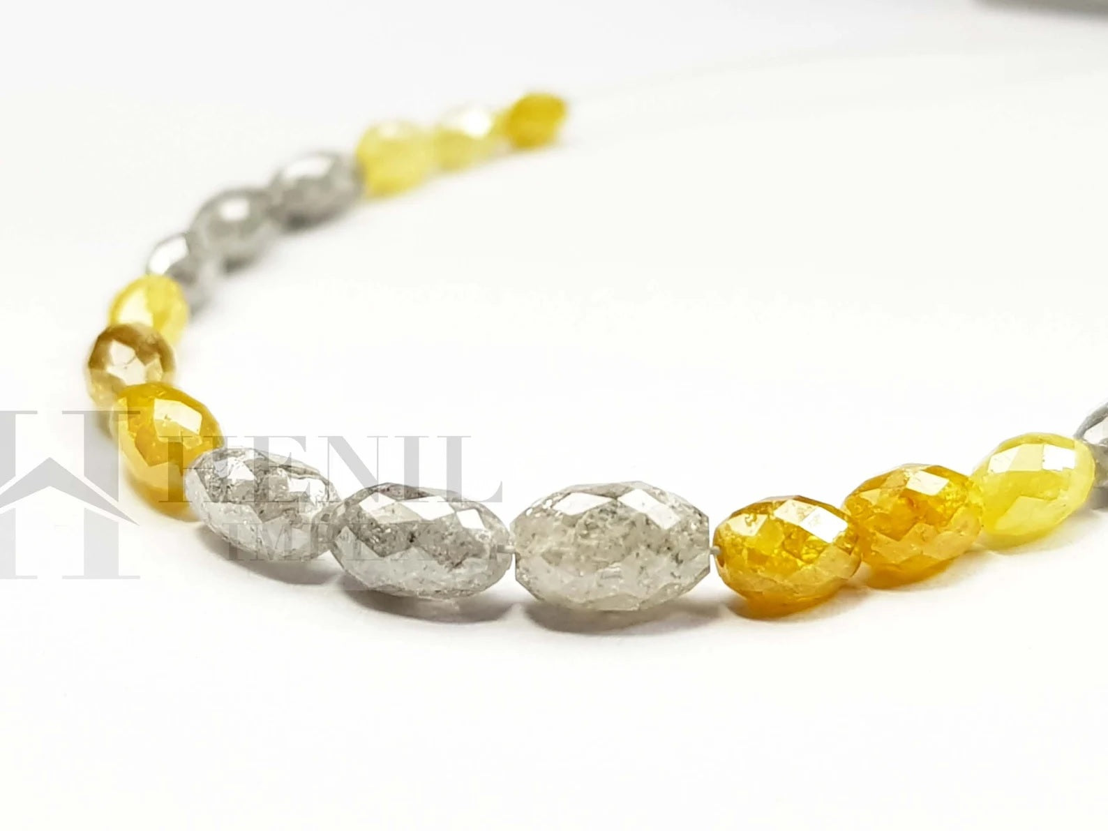 5.00 Ct 3.00-4.00 MM Natural Yellow Gray Color Polished Drum Cut Loose Diamond Beads wt Drilled Hole for Jewelry