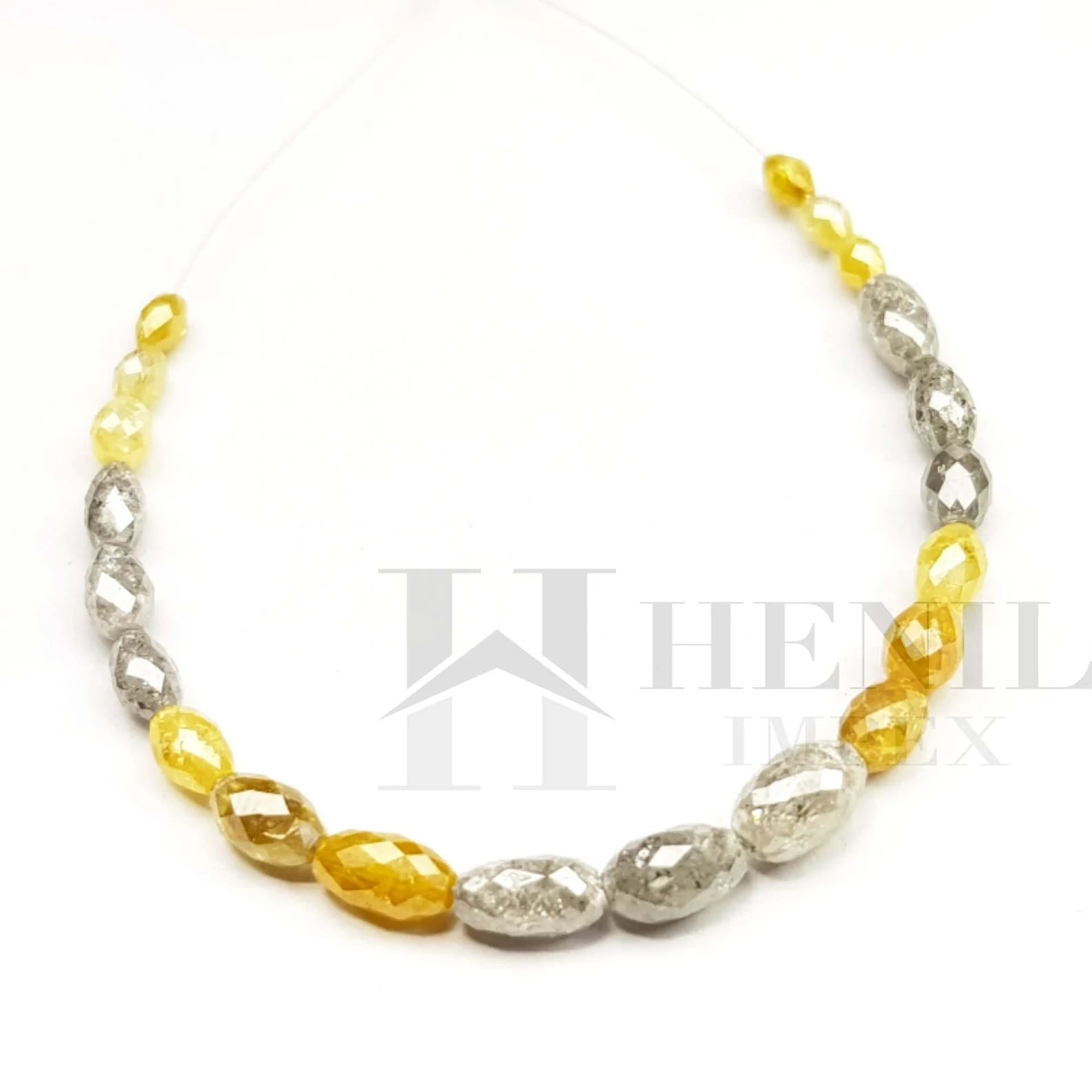 5.00 Ct 3.00-4.00 MM Natural Yellow Gray Color Polished Drum Cut Loose Diamond Beads wt Drilled Hole for Jewelry