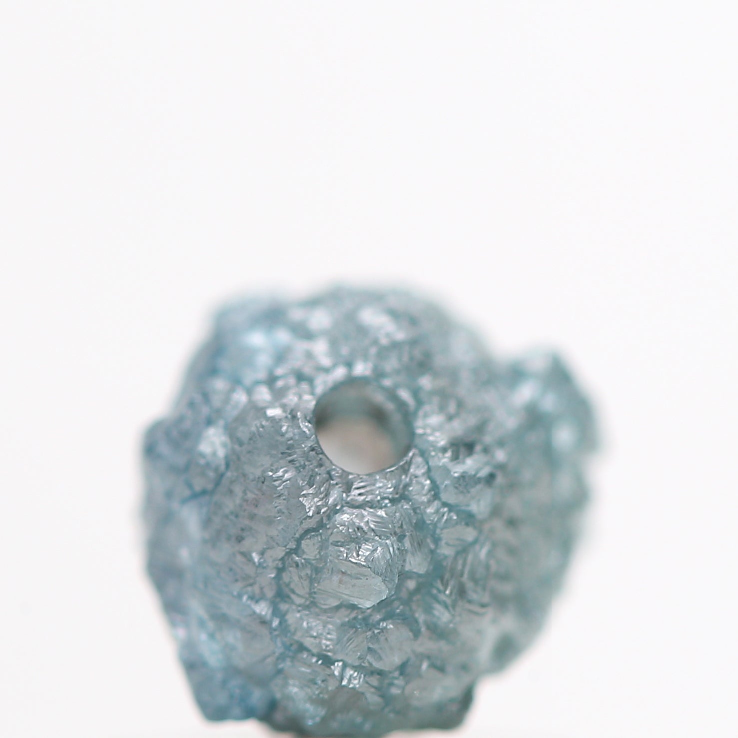 1.08 TCW Fancy Blue Color Rough Diamond Beads with 1 MM Drilled Hole