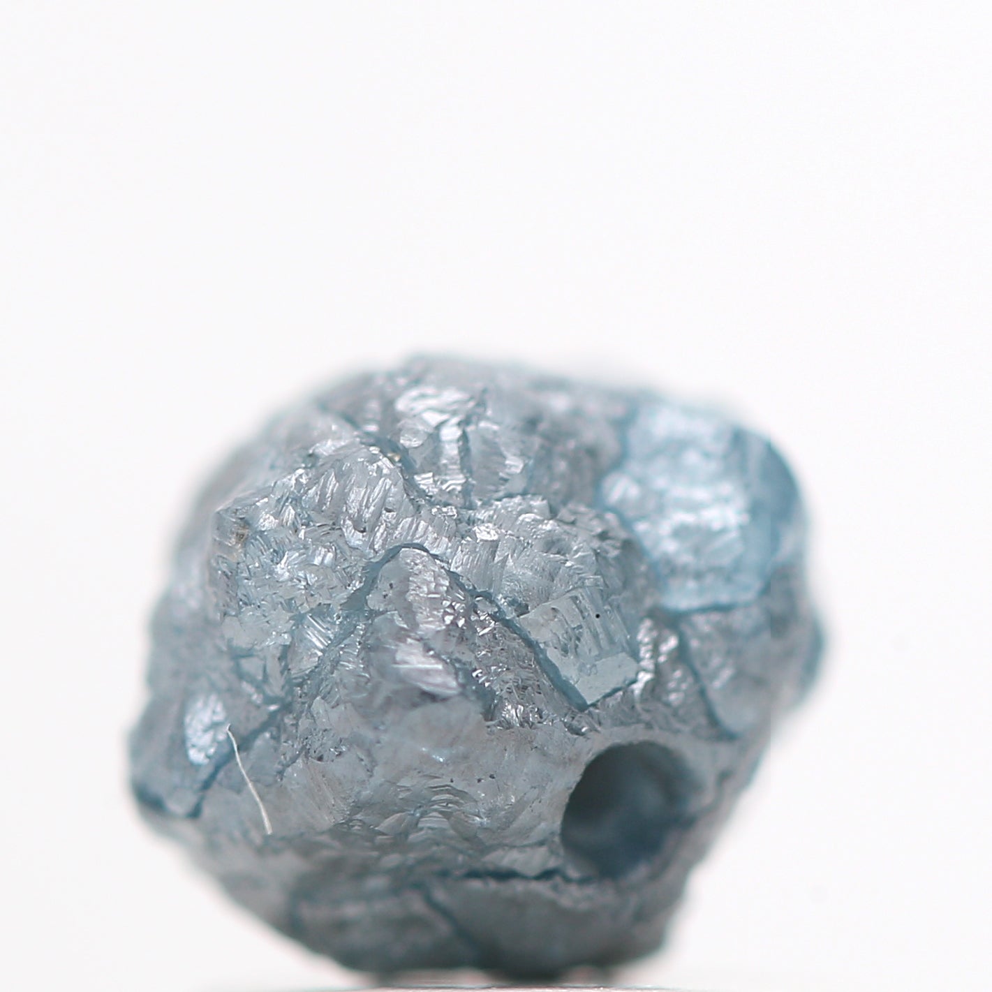 1.45 Carat Natural Blue Rough Diamond Beads with 1 MM Drilled Hole, Natural Loose Diamond