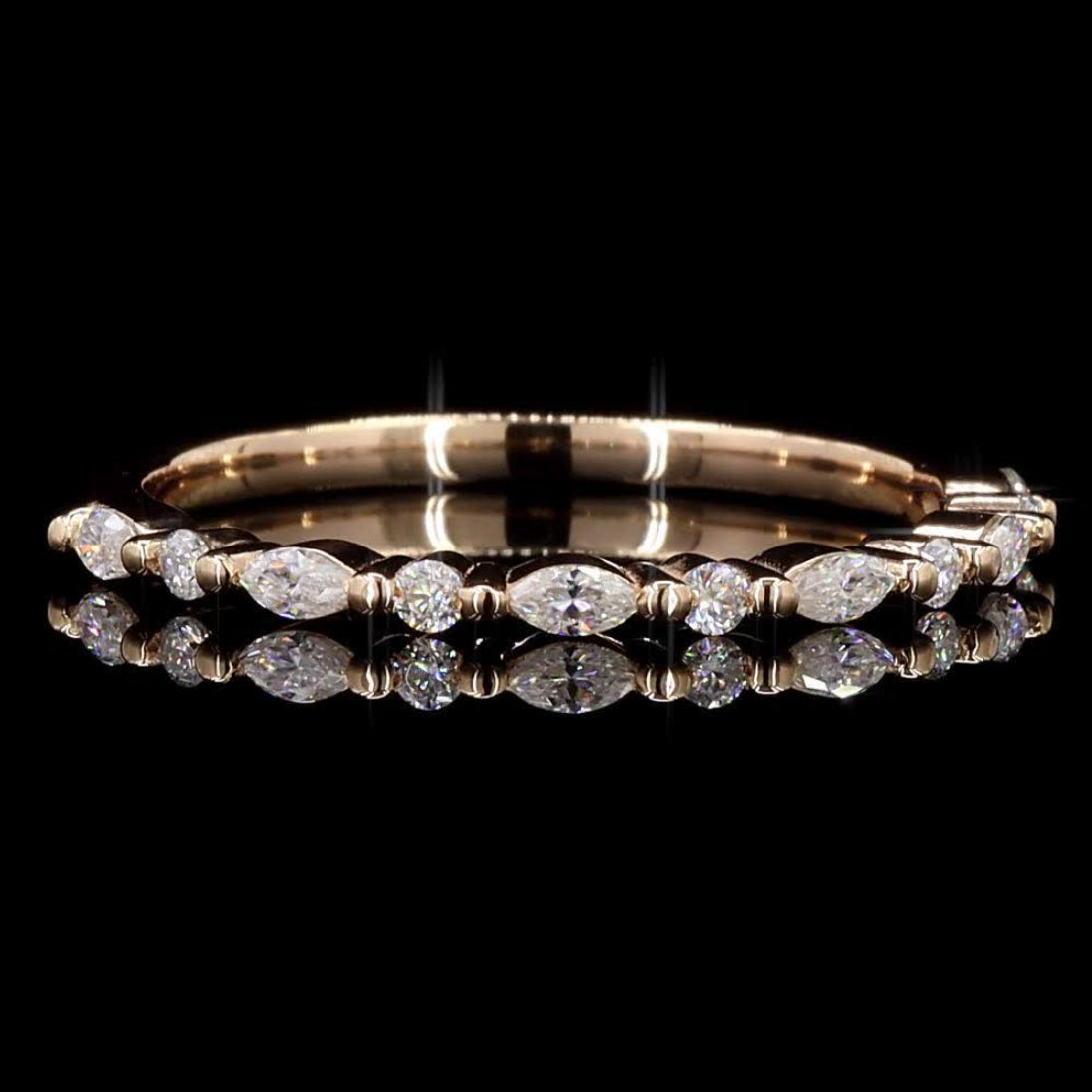 14k Gold White Diamond Ring, Natural Marquise Diamond Cluster, Unique Handmade Gold Jewelry, Rare Diamond Engagement Ring, Gift for Her