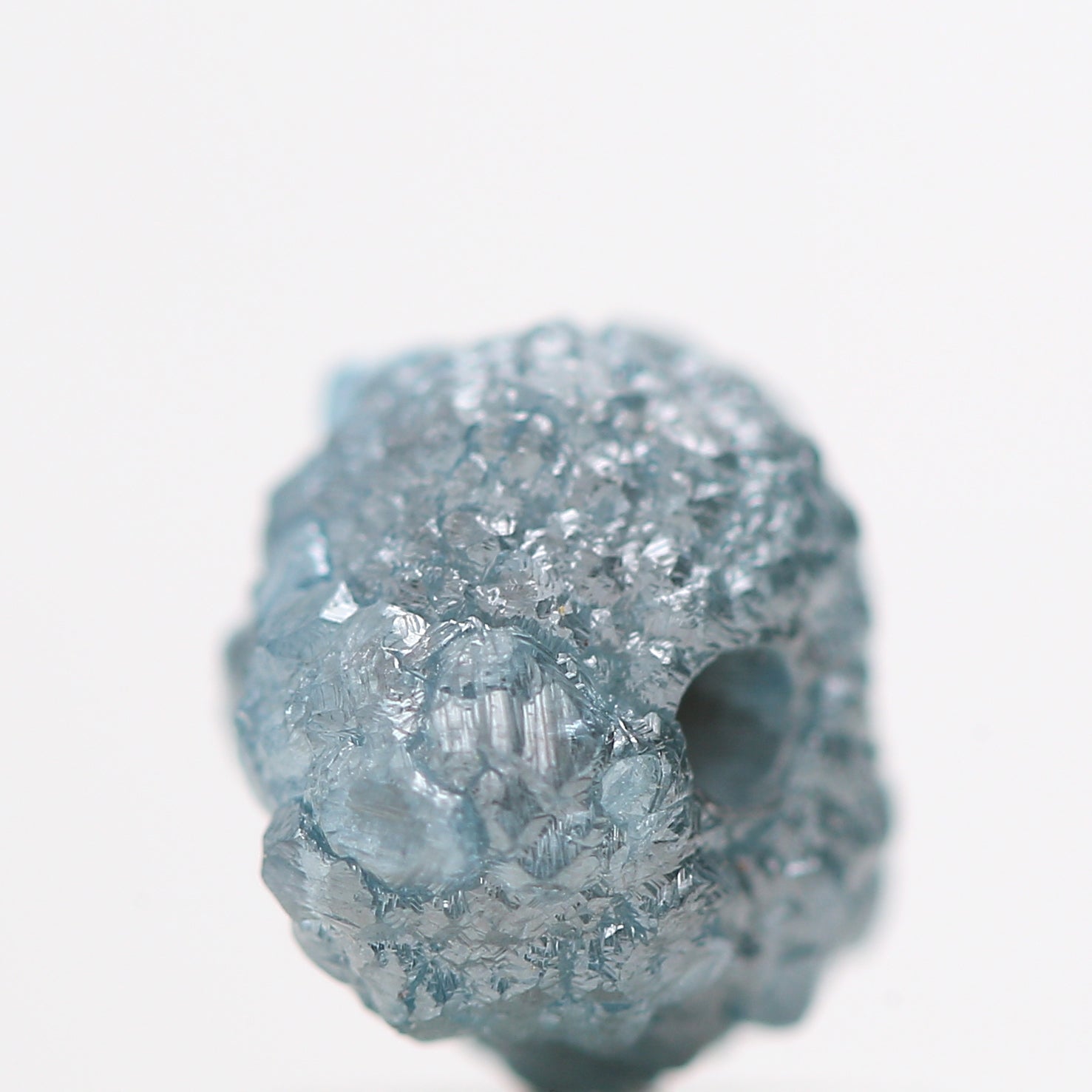 1.23 Carat Rare Fancy Blue Color Rough Diamond Beads Wt 1 MM Drilled Hole, Natural Loose Diamond