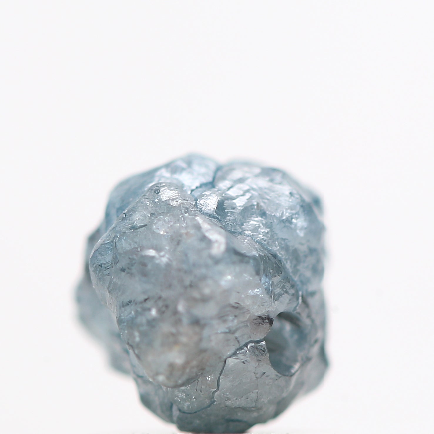 1.13 Carat Big Natural Blue Diamond, Fancy Blue Color Rough Diamond Beads Wt 1 MM Drilled Hole