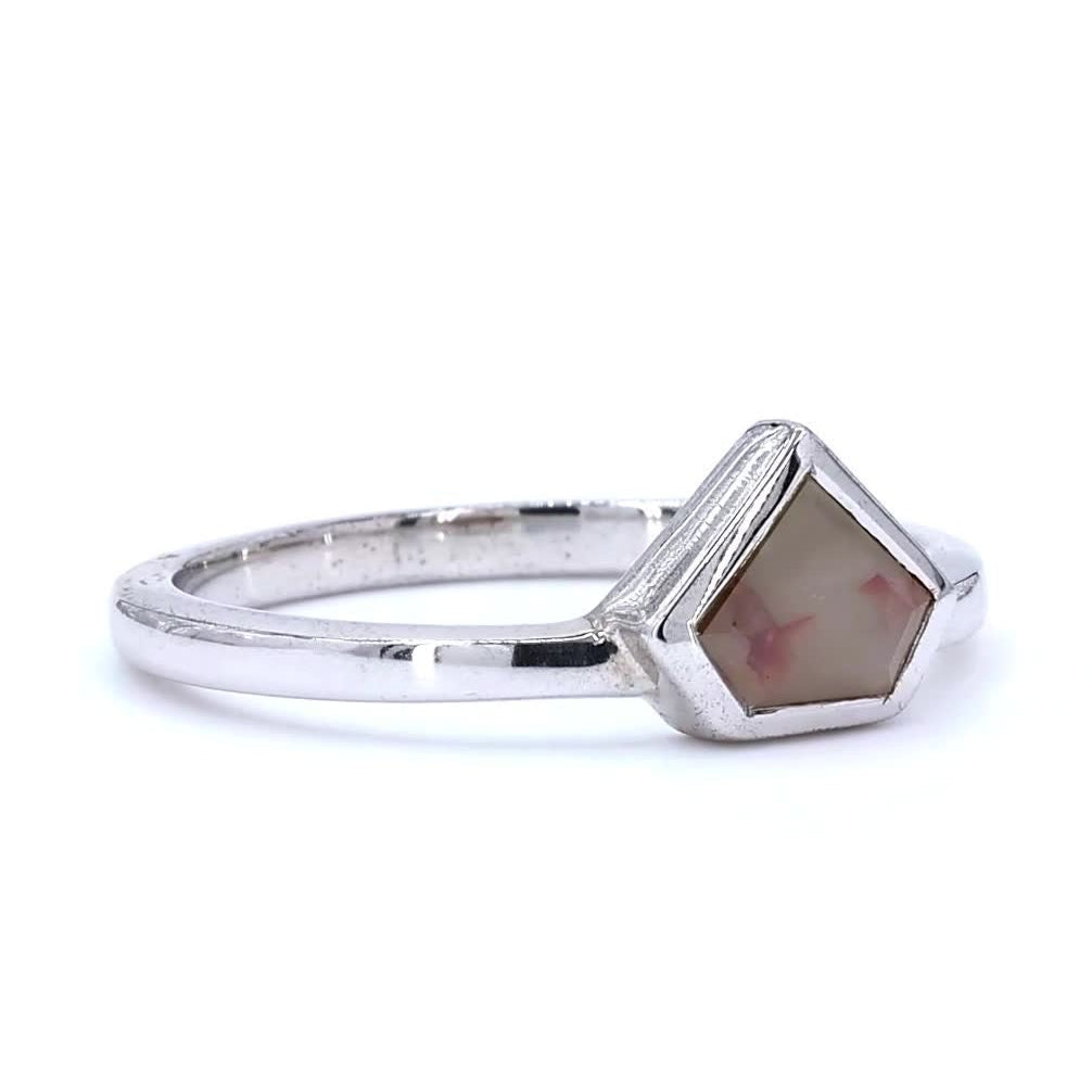 Natural Diamond Ring, 14K Gold Engagement Ring, Fancy Gray Red Diamond Ring, Gift for Women