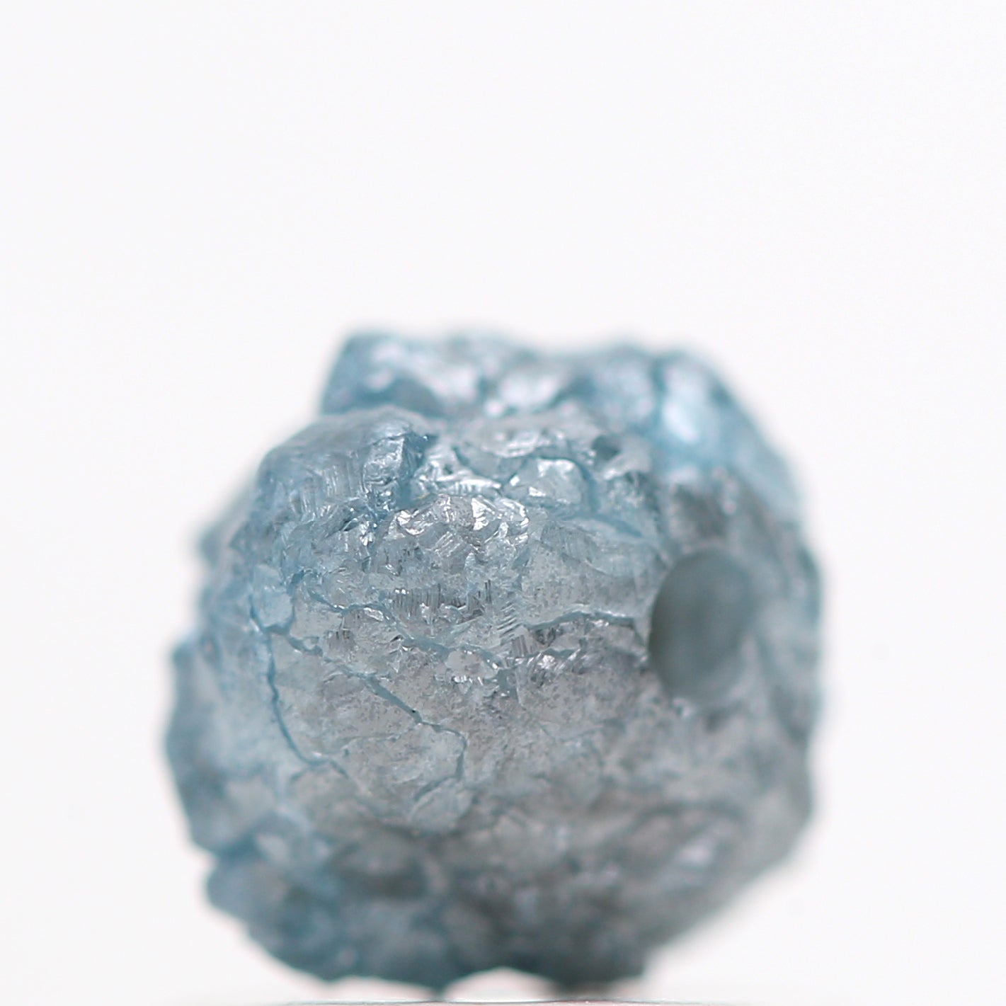 1.02 Carat Fancy Blue Color Rough Loose Diamond Beads with 1 MM Drilled Hole for Necklace