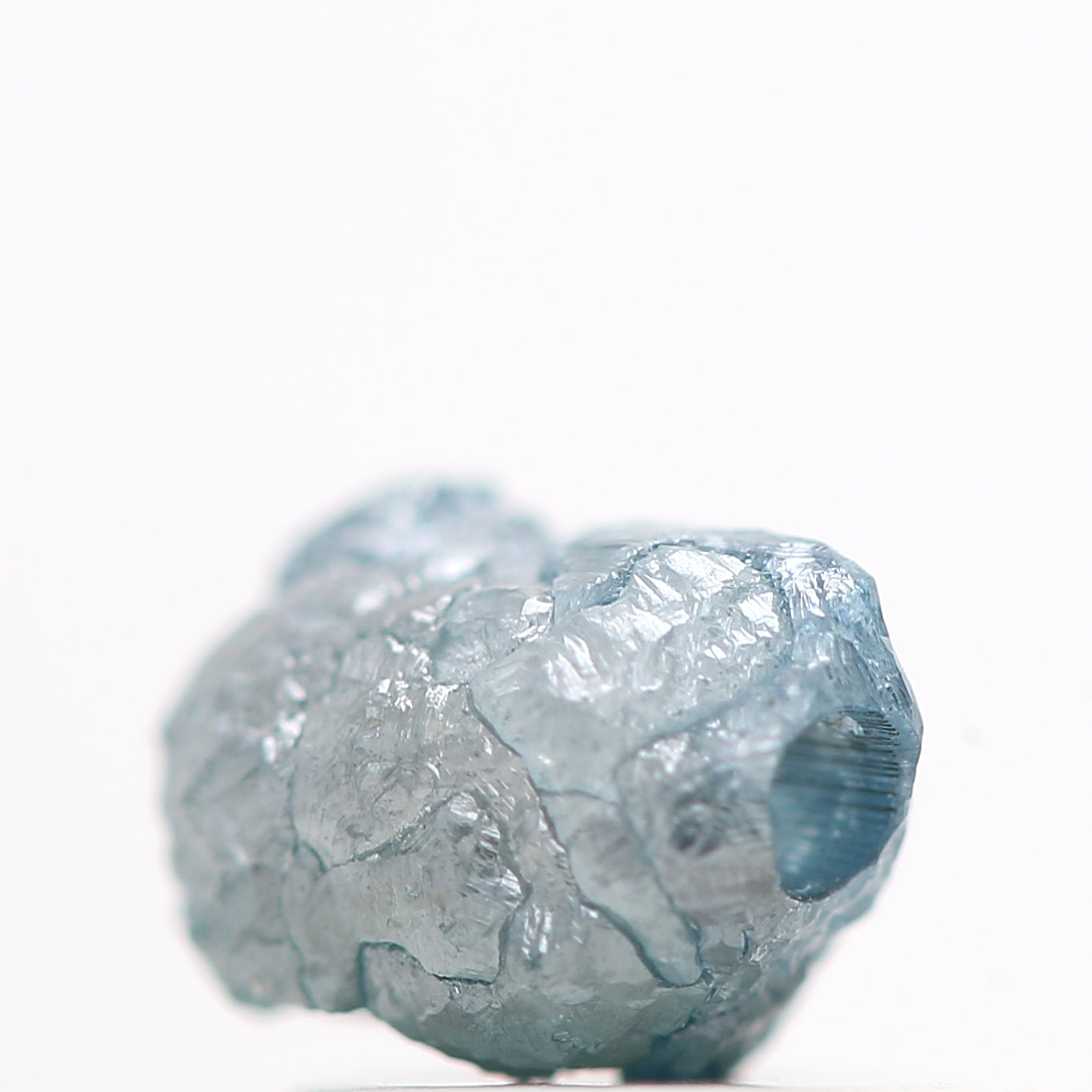 0.80 Cts Wholesale Fancy Blue Color Rough Diamond Beads wt 1 MM Drilled Hole, Natural Loose Diamond