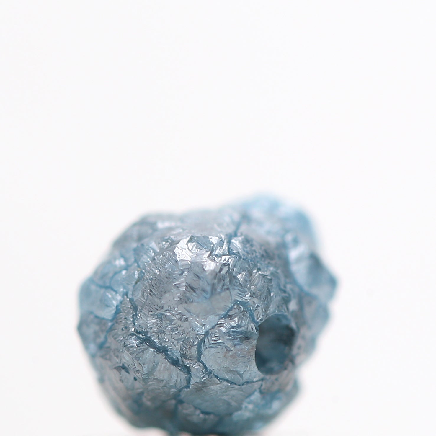 0.86 Ct Conflict Free Natural Blue Rough Loose Diamond Wt Drilled Hole