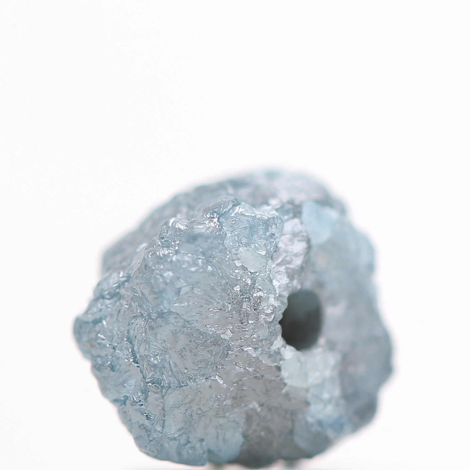 1.53 Cts Wholesale Natural Blue Rough Diamond Beads with 1 MM Drilled Hole For Jewelry