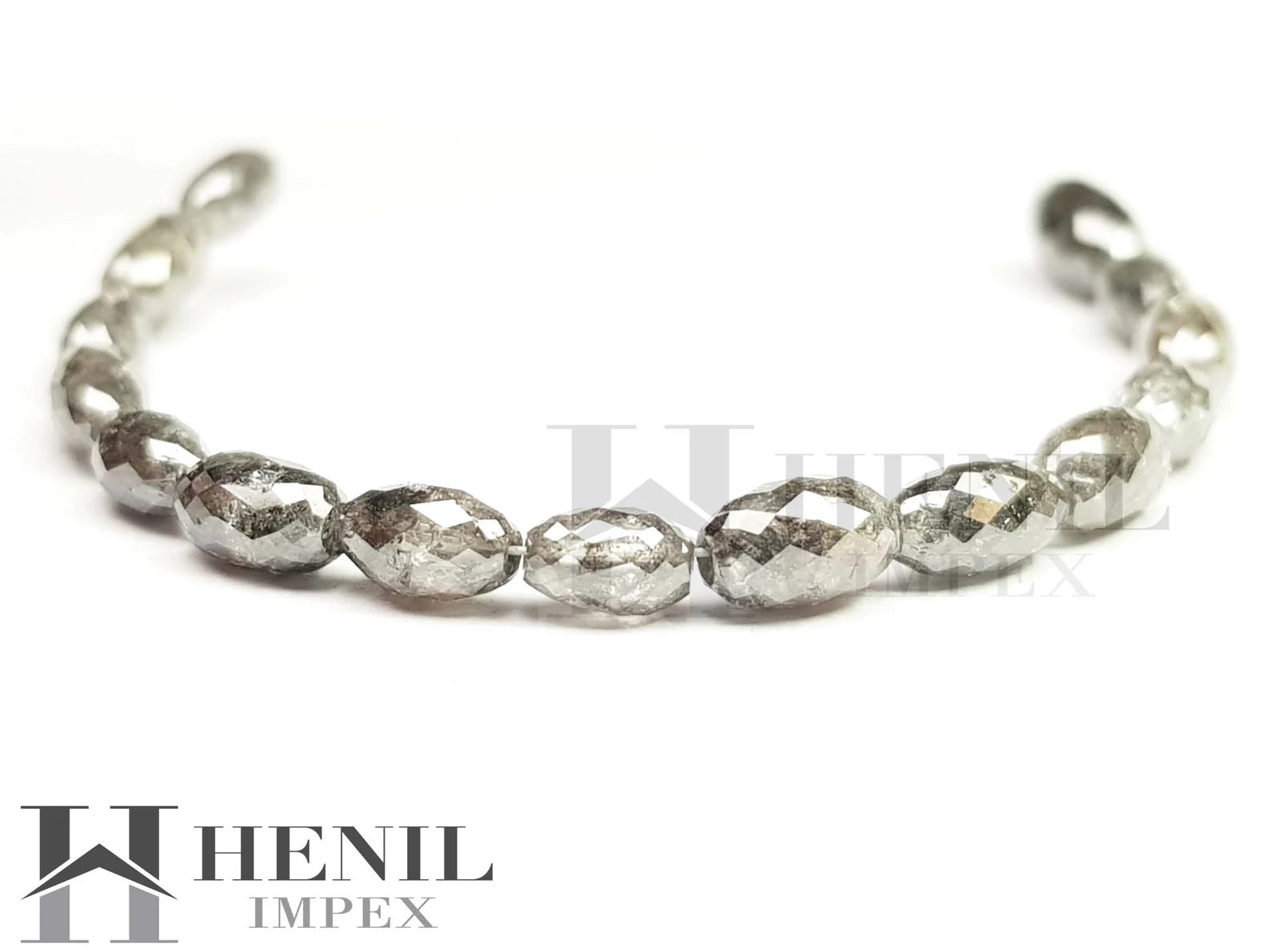 Salt and Pepper Diamond, 5.00 Ct Natural Gray Color Drum Cut Polished Loose Diamond Beads wt Drilled Hole for Jewelry
