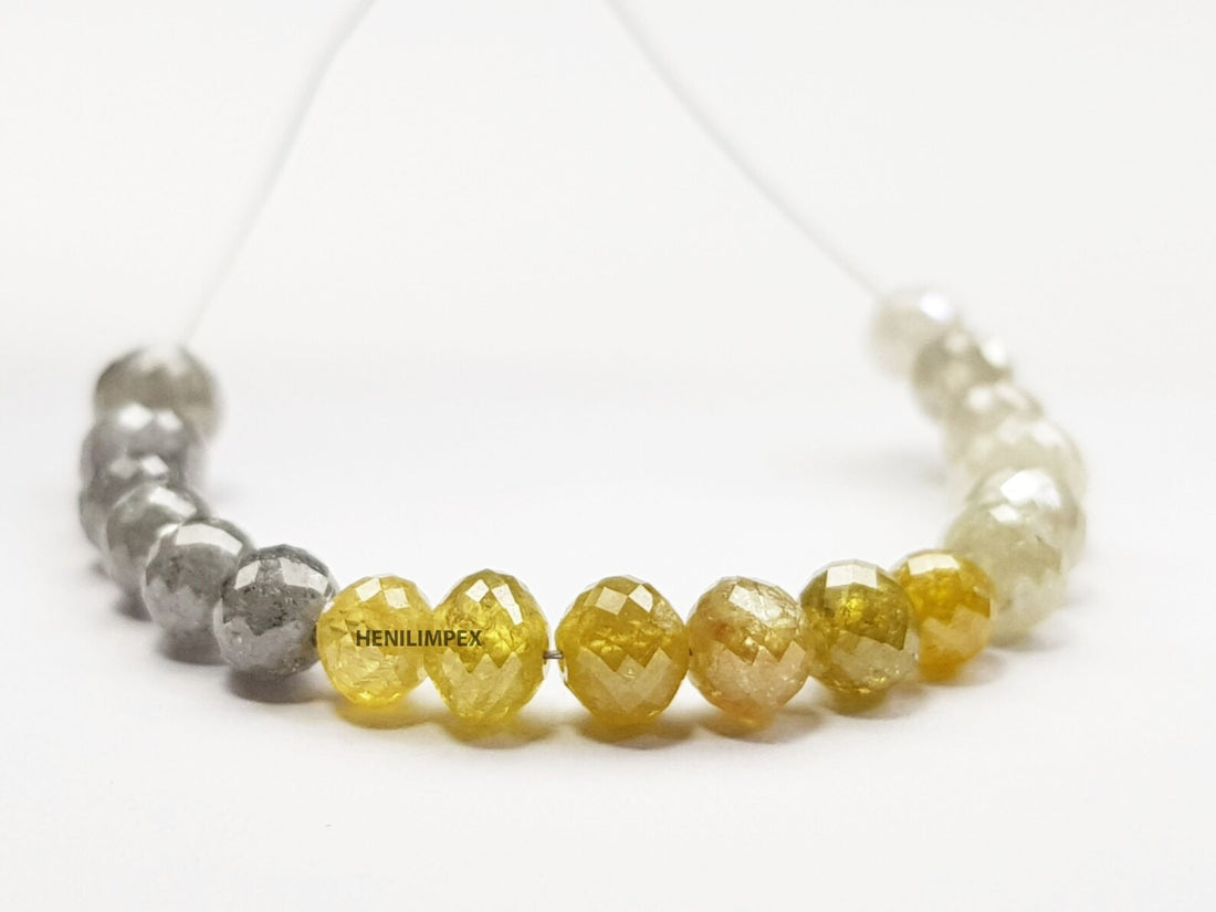 5.00 Ct Natural Multi Color Round Polished Loose Diamond Beads wt Drilled Hole for Jewelry