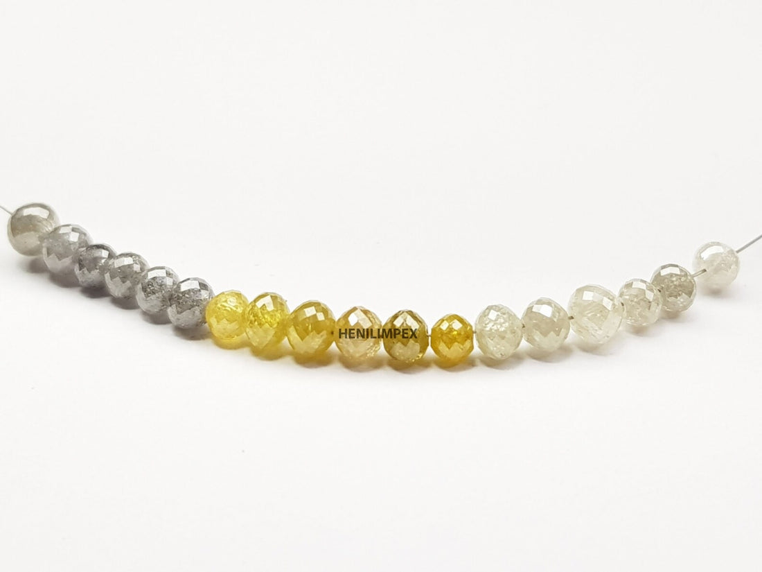 5.00 Ct Natural Multi Color Round Polished Loose Diamond Beads wt Drilled Hole for Jewelry