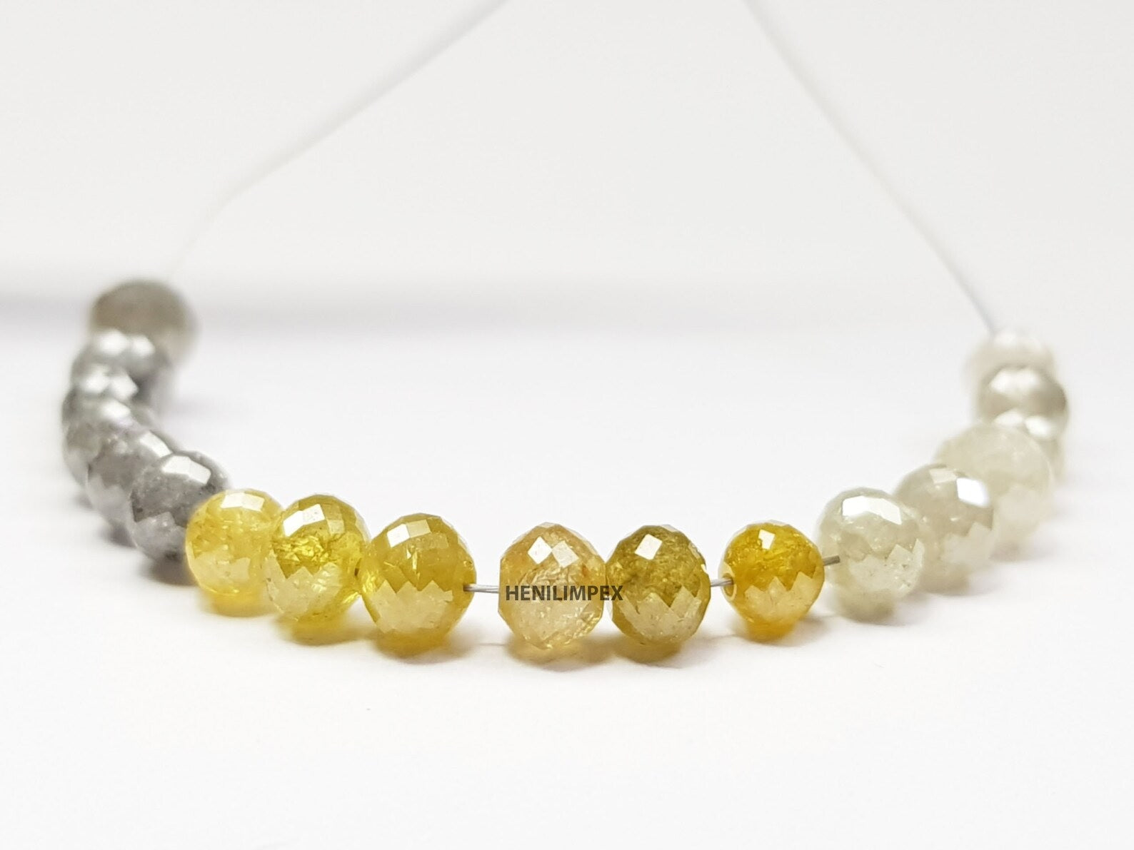 5.00 Ct Natural Multi Color Round Polished Loose Diamond Beads wt Drilled Hole for Jewelry