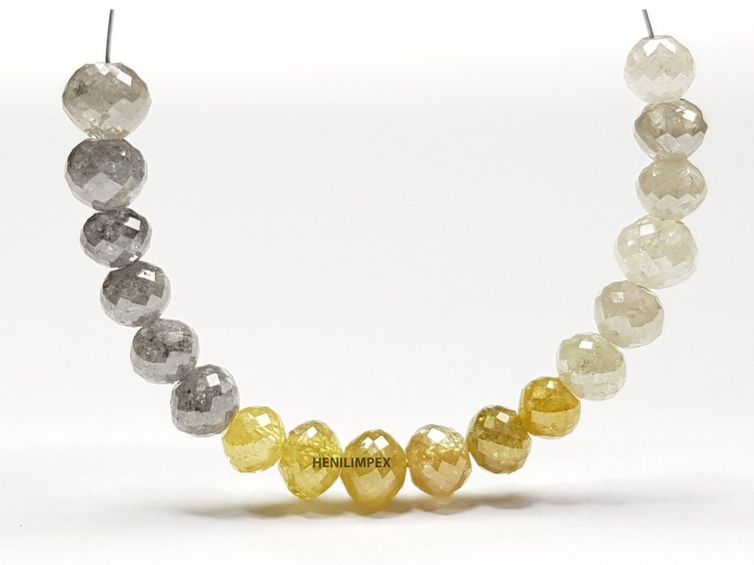 5.00 Ct Natural Multi Color Round Polished Loose Diamond Beads wt Drilled Hole for Jewelry