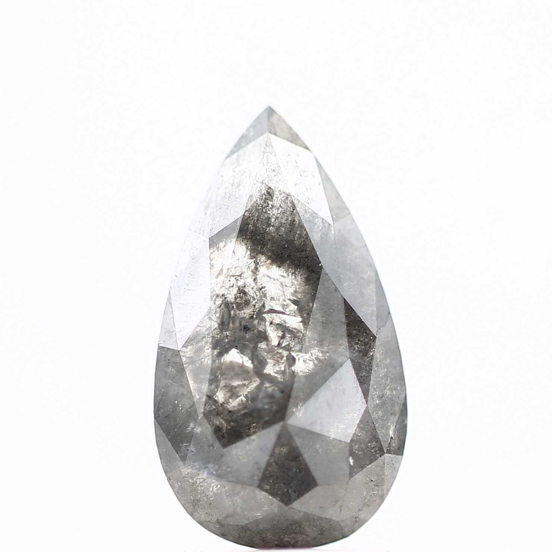 Salt and Pepper Diamond, 1.75 Ct Natural Gray Color Pear Cut Loose Diamond for Engagement Ring Jewelry