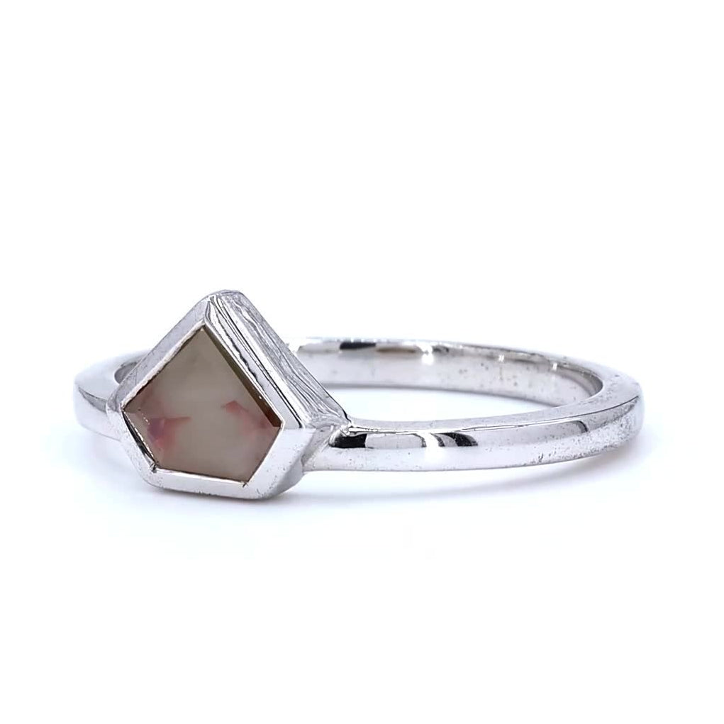 Natural Diamond Ring, 14K Gold Engagement Ring, Fancy Gray Red Diamond Ring, Gift for Women