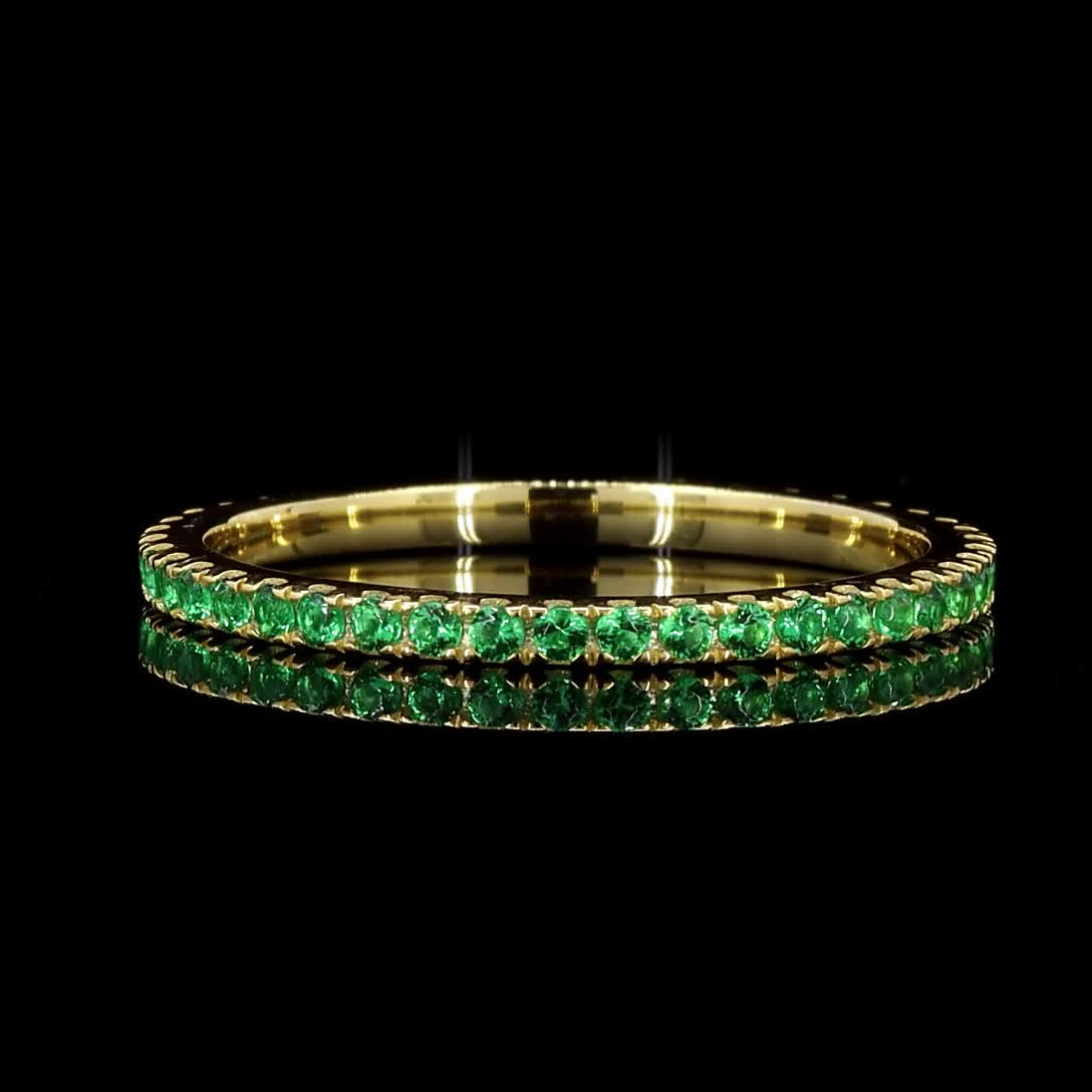 Natural Green Round Diamond 14k Gold Ring, Raw Diamond Dainty Ring, Handmade Vintage Gold Jewelry, Eternity Cluster Ring, Gift for Her