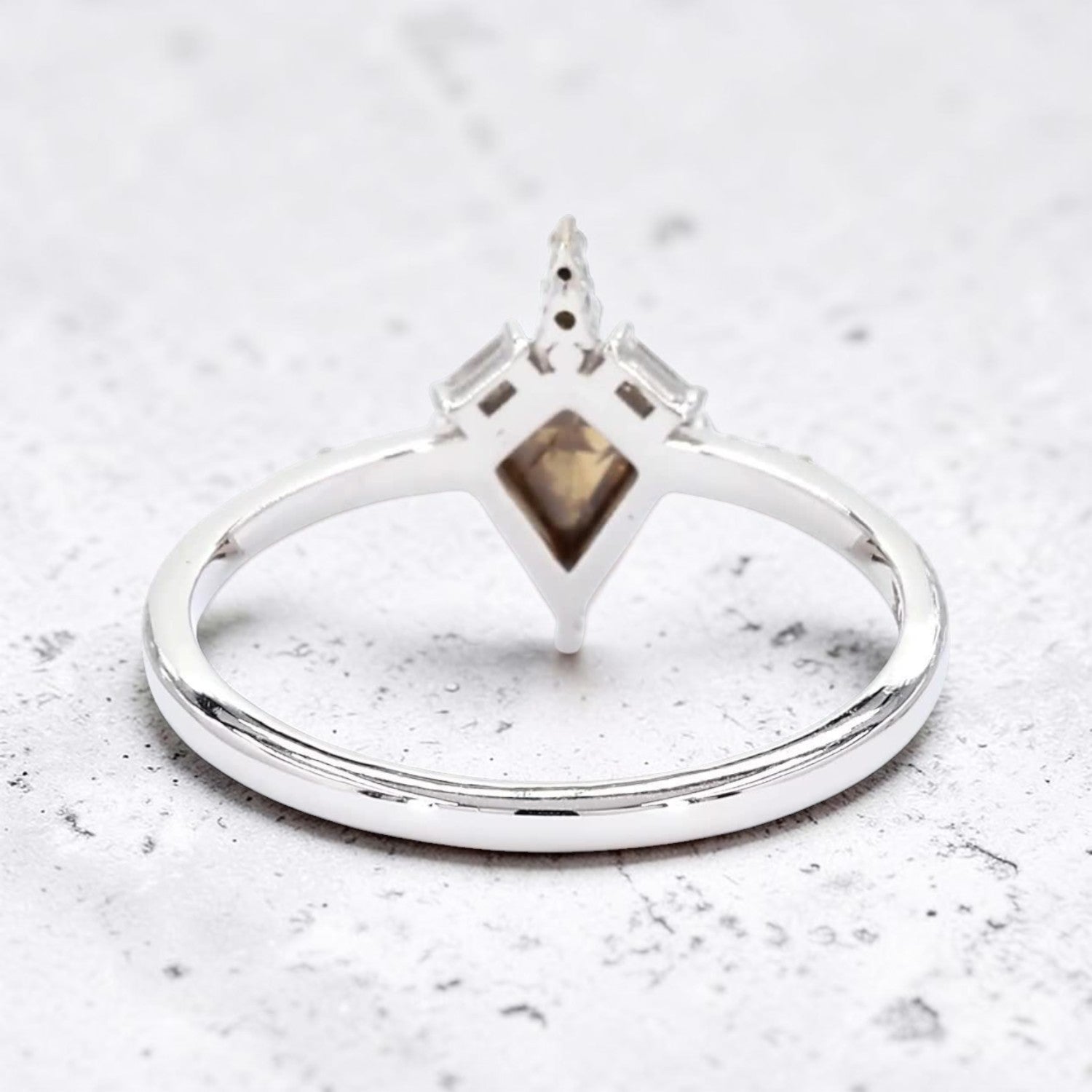 Salt and Pepper Diamond Ring, 14K Gold Engagement Ring, Natural Kite Brown Diamond Wedding Ring, Gift for Her