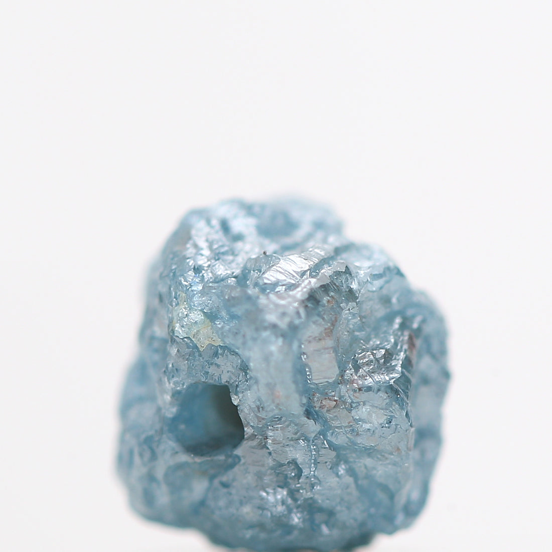 Fancy Blue Color Rough Diamond Beads with 1 MM Drilled Hole, Natural Loose Diamond, Blue Diamond, 0.93 Carat