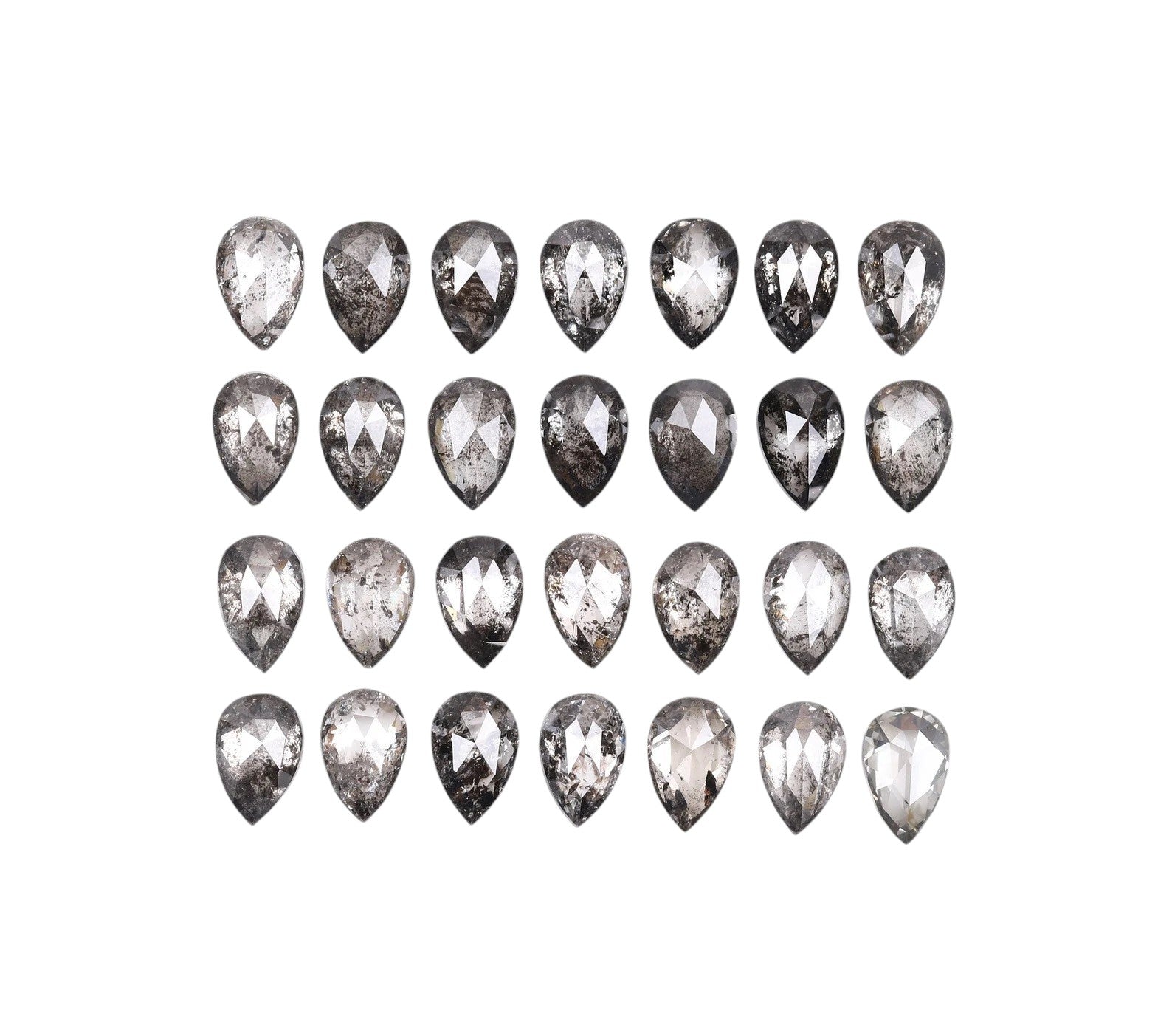 1.00 ct Natural Salt and Pepper Diamond – Pear Cut, 4.00 x 2.50 mm Loose Gemstone