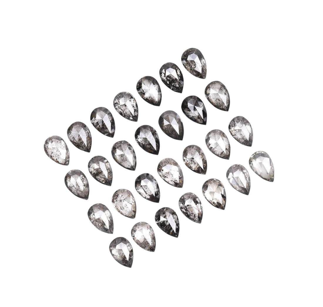 1.00 ct Natural Salt and Pepper Diamond – Pear Cut, 4.00 x 2.50 mm Loose Gemstone