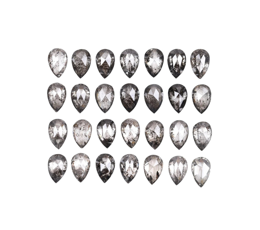 1.00 ct Natural Salt and Pepper Diamond – Pear Cut, 4.00 x 2.50 mm Loose Gemstone