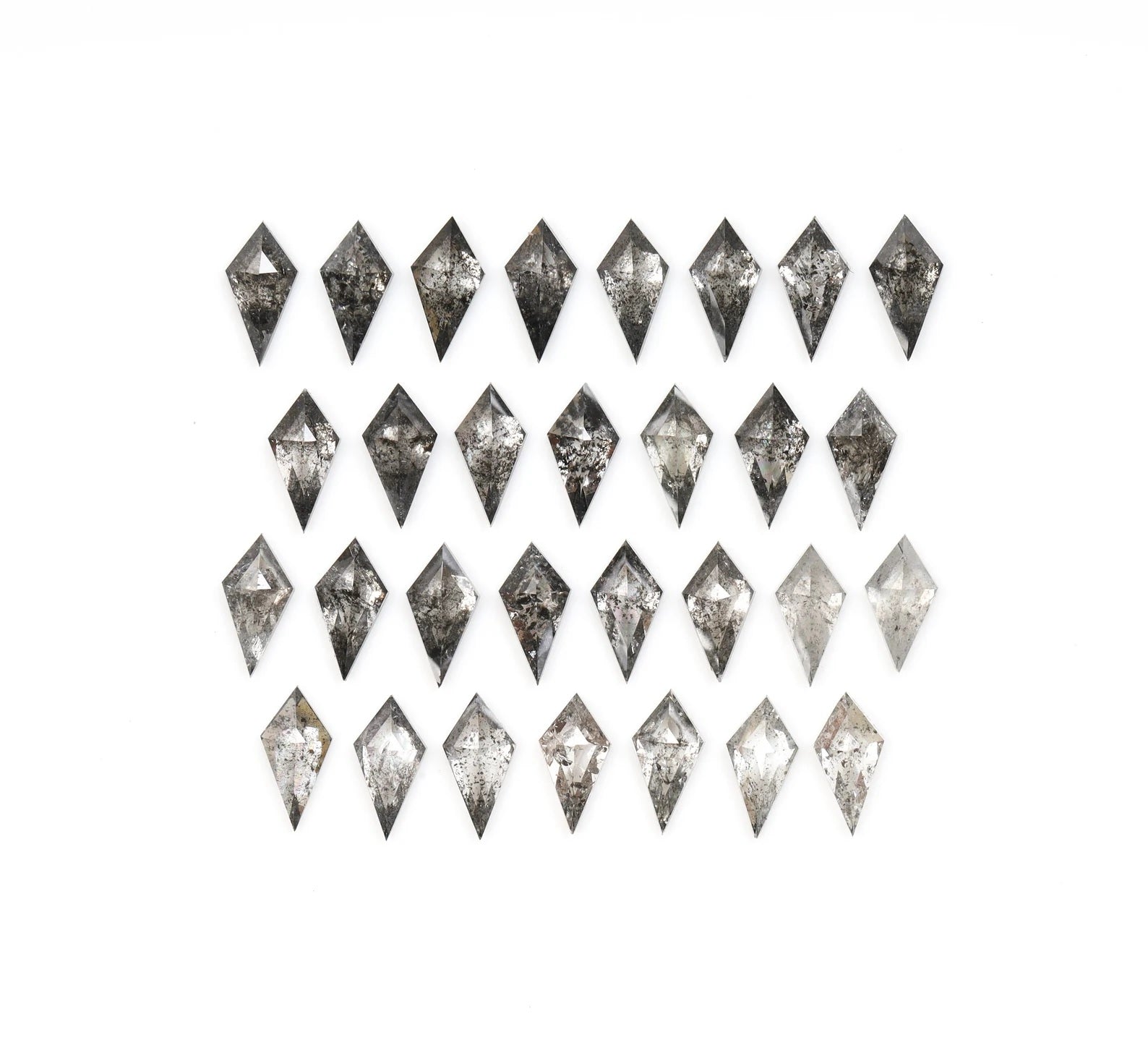 1.00 ct Natural Salt and Pepper Diamond – Kite Cut, 4.0 x 2.0 mm Loose Gemstone for Jewelry