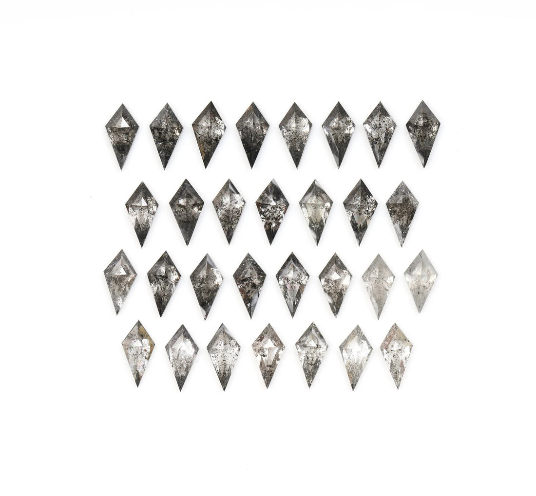 1.00 ct Natural Salt and Pepper Diamond – Kite Cut, 5.0 x 3.0 mm Loose Gemstone for Jewelry