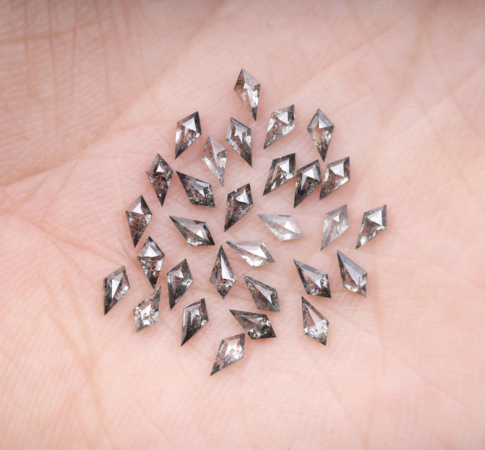 1.00 ct Natural Salt and Pepper Diamond – Kite Cut, 4.0 x 2.0 mm Loose Gemstone for Jewelry