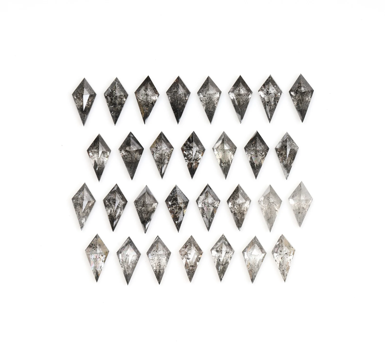 1.00 ct Natural Salt and Pepper Diamond – Kite Cut, 4.0 x 2.0 mm Loose Gemstone for Jewelry