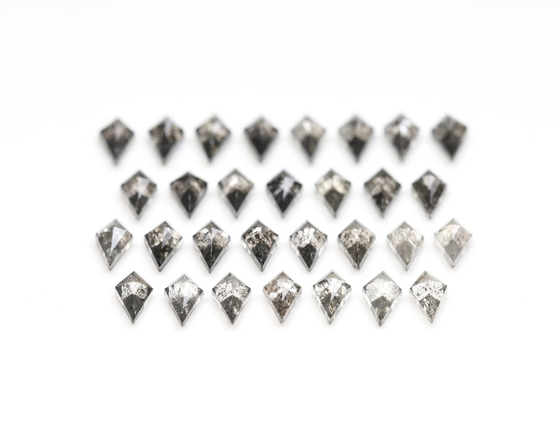 1.00 ct Natural Salt and Pepper Diamond – Kite Cut, 5.0 x 3.0 mm Loose Gemstone for Jewelry