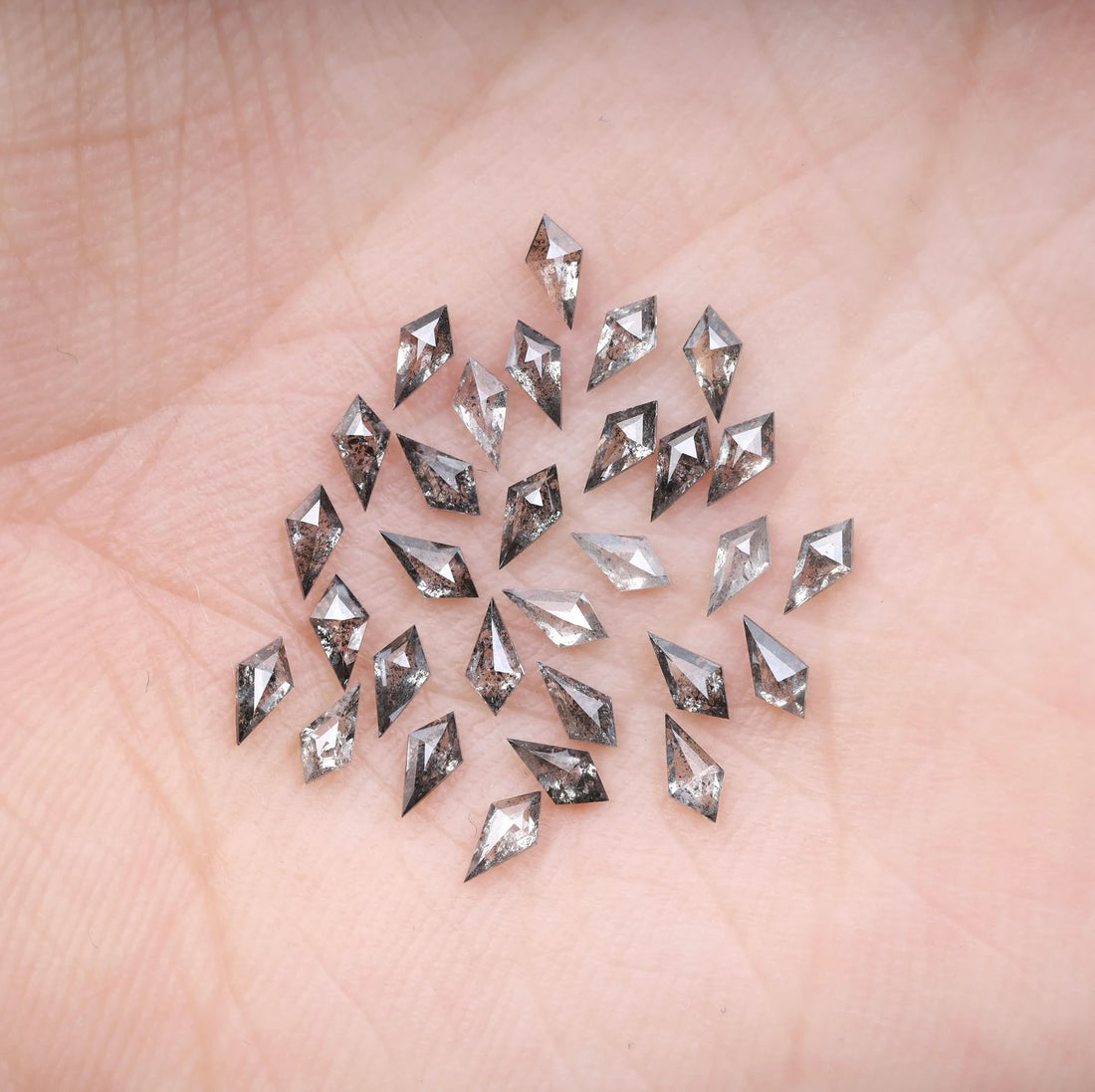 1.00 ct Natural Salt and Pepper Diamond – Kite Cut, 5.0 x 3.0 mm Loose Gemstone for Jewelry