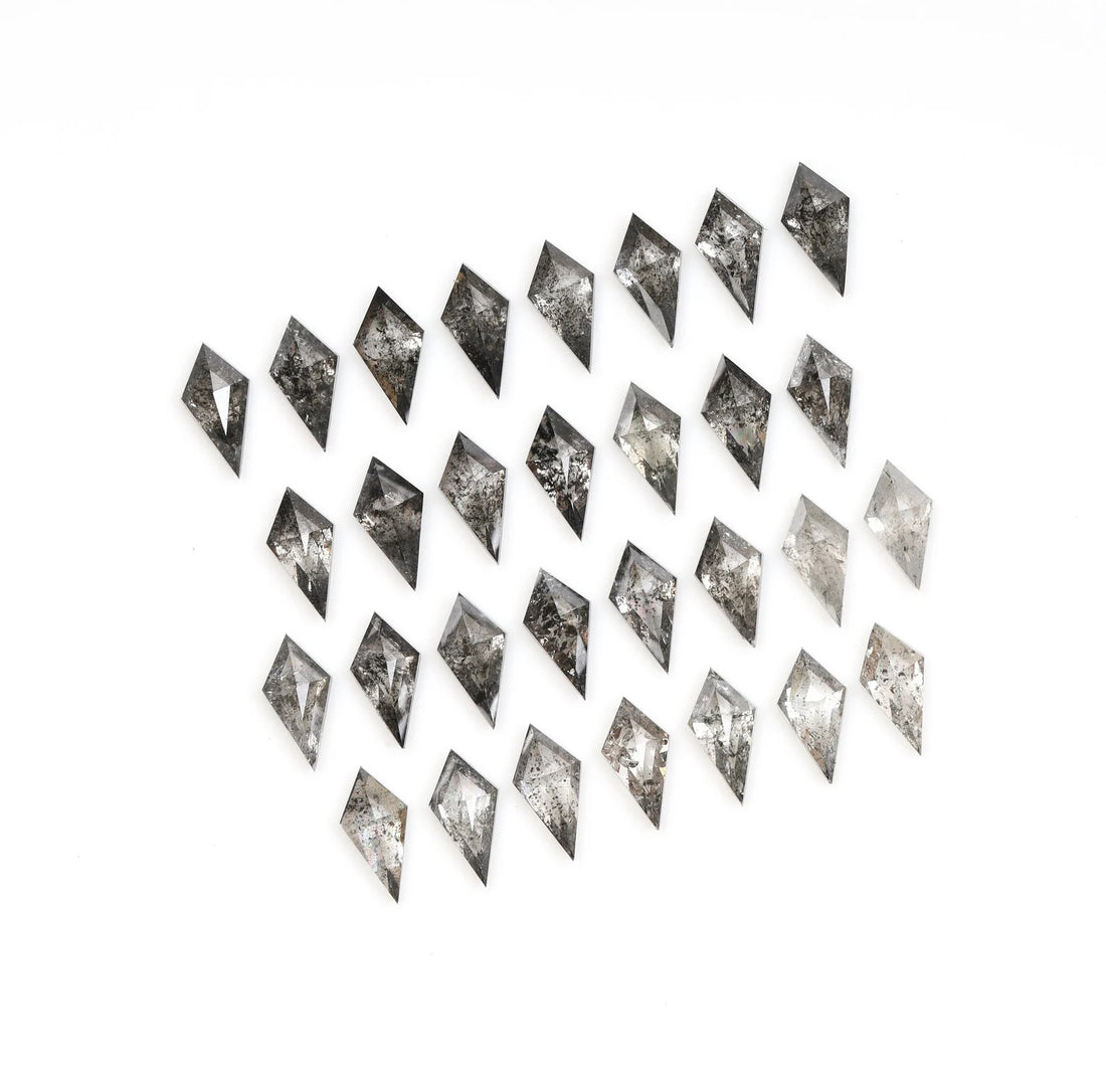 1.00 ct Natural Salt and Pepper Diamond – Kite Cut, 5.0 x 3.0 mm Loose Gemstone for Jewelry