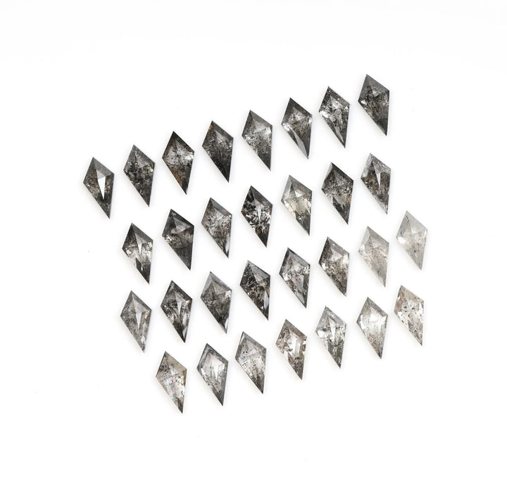 1.00 ct Natural Salt and Pepper Diamond – Kite Cut, 5.0 x 3.0 mm Loose Gemstone for Jewelry