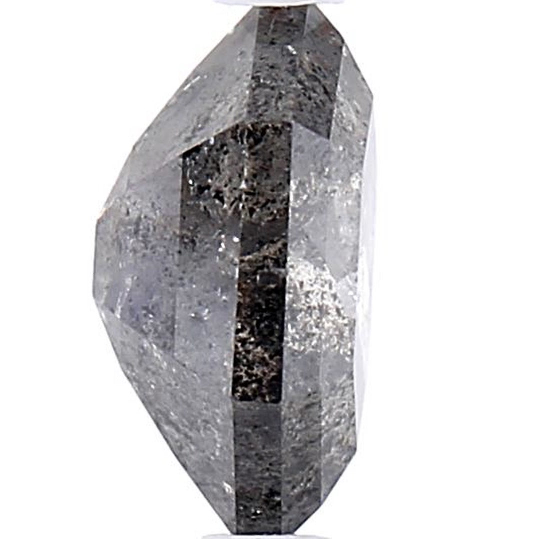 1.75 Carat Salt and Pepper Diamond, Natural Gray Color Hexagon Loose Diamond for Engagement Ring