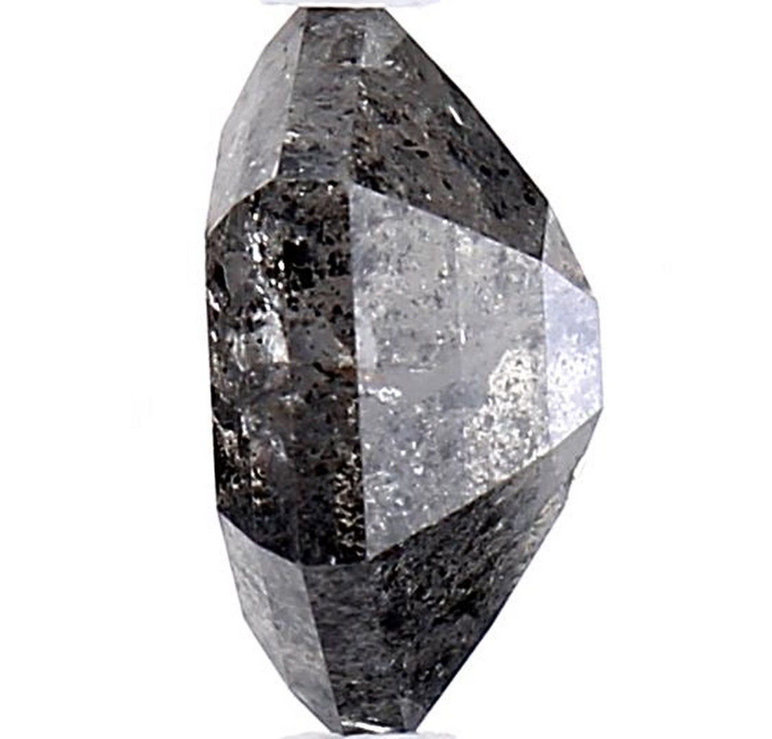 1.75 Carat Salt and Pepper Diamond, Natural Gray Color Hexagon Loose Diamond for Engagement Ring