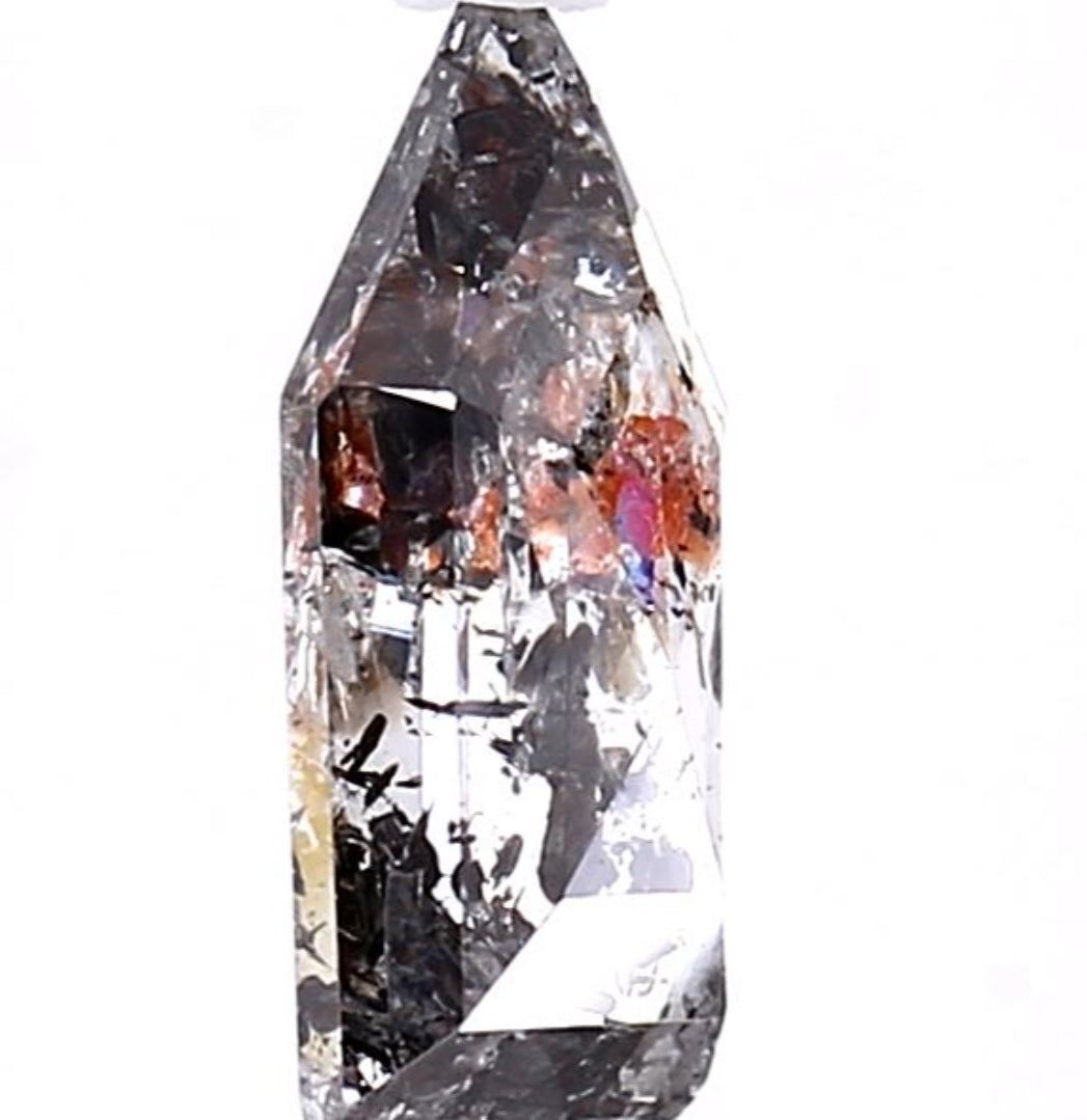 1.63 Carat Salt and Pepper Diamond, Natural Gray Color Shield Loose Diamond for Engagement Ring